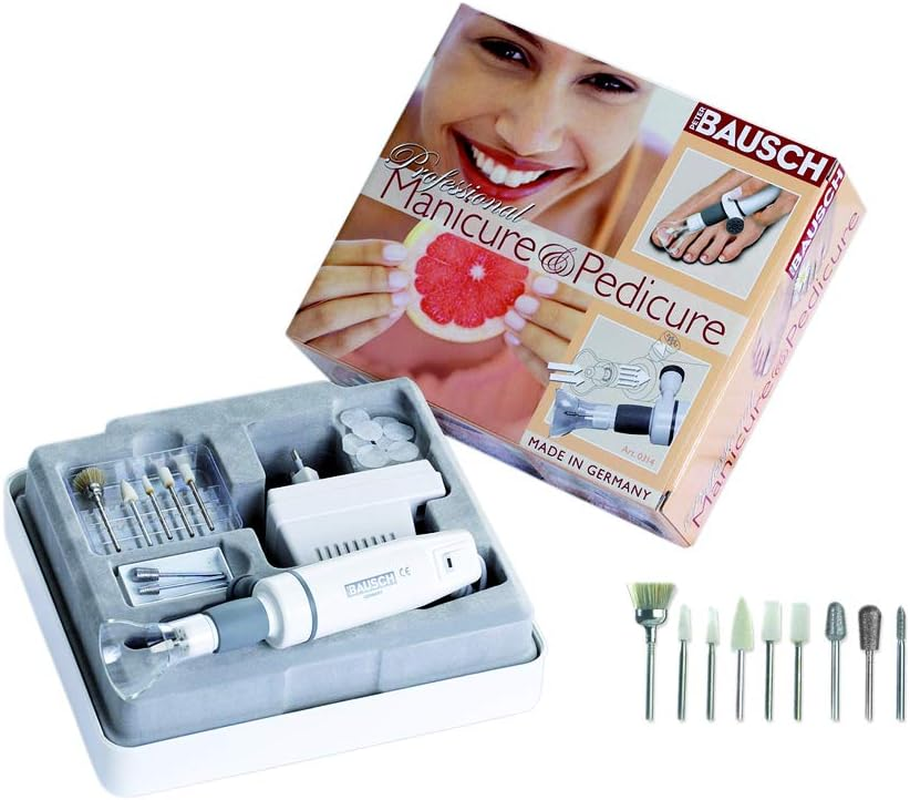 Bausch 0314 Electric Manicure/Pedicure Device, Fine Dust Extractor 9 Attachments: Hand/Toenails Grinding, Filing, Polishing, Callus Removal, Nail Care, Foot Care, Hand Care image number 4