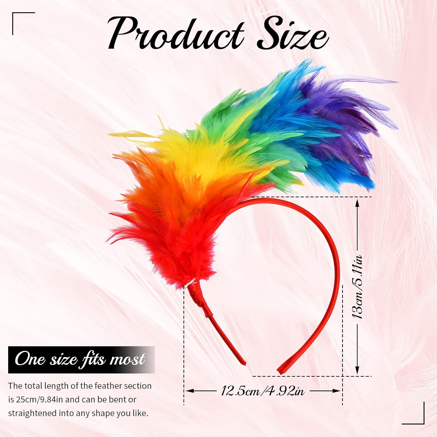 Ehuihuan Headpiece, Rainbow Hair Accessories, Festive Stage Performances, Carnival Accessories, Rainbow Headbands image number 3