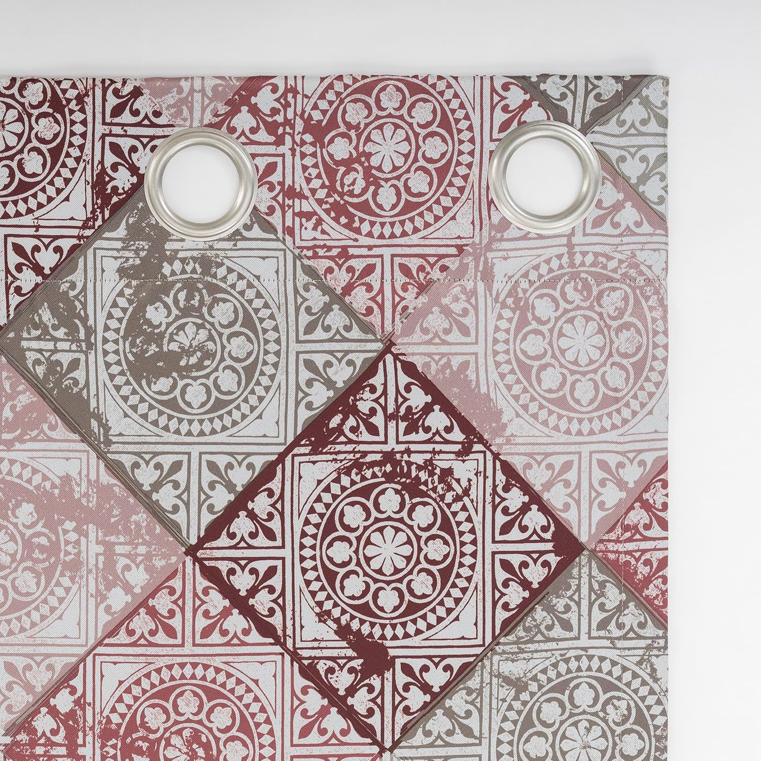 Sun Zero Reardon Global Medallion Print Energy Saving Grommet Curtain Panel, 54" X 95, Rosewine image number 3