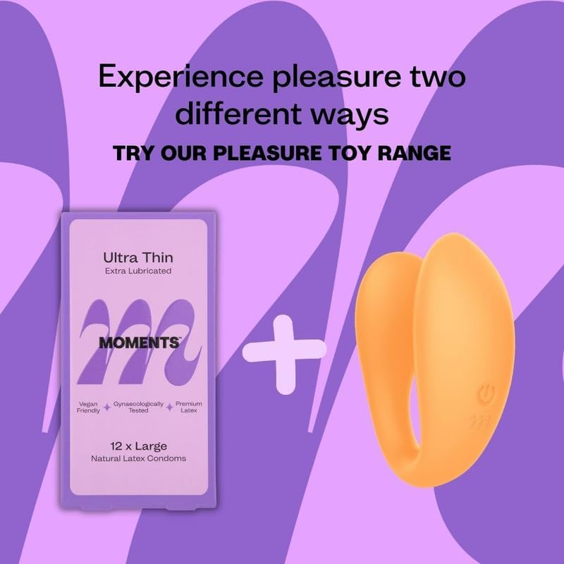 Moments Ultra Thin Large and Extra Lubricated Thinnest Premium Vegan Condoms (12 Count (Pack of 1))