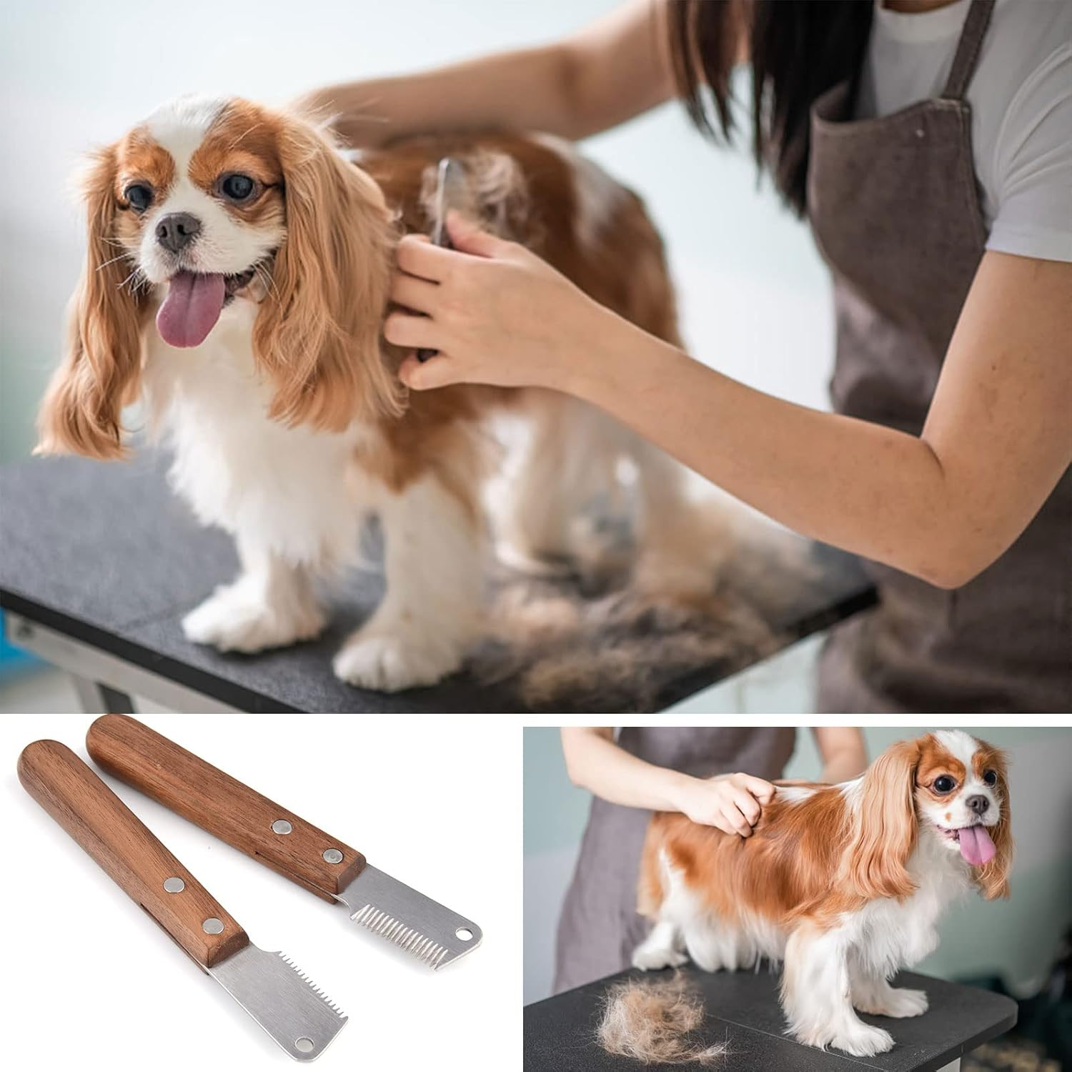 Trimming Knife for Dogs, Dog Trimming Knife Grooming Knife Undercoat Trimming Knife Rough Hair for Dogs Terrier Dachshund Rough-Haired Dachshund (Left-Handed User) image number 2