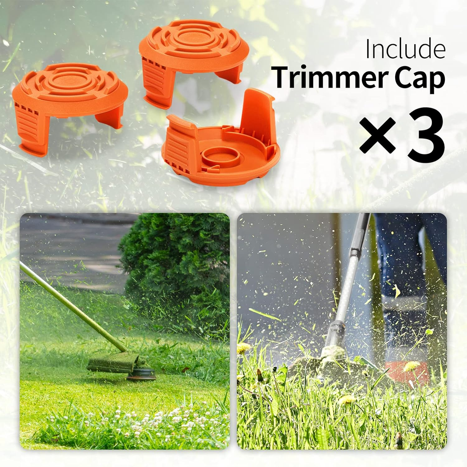 Spool Cap Cover for Worx,Trimmer Replacement Spool Cap Covers for Worx,Suitable for Worx Weed Eater (3 Pack) image number 6