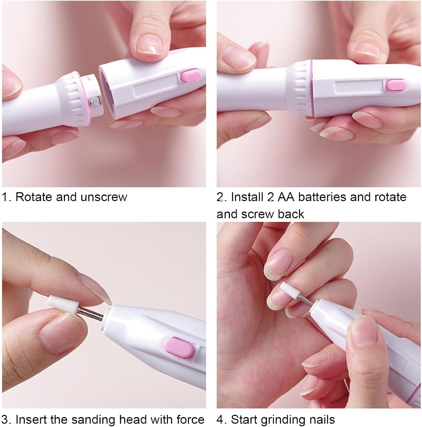 Electric Nail File, Professional Cordless Nail Drill Machine, Hand Foot Care Tool, 6.3X1.18X0.75 Inches Manicure Supplies Pedicure Kit for Polishing Grinding and Trimming image number 1