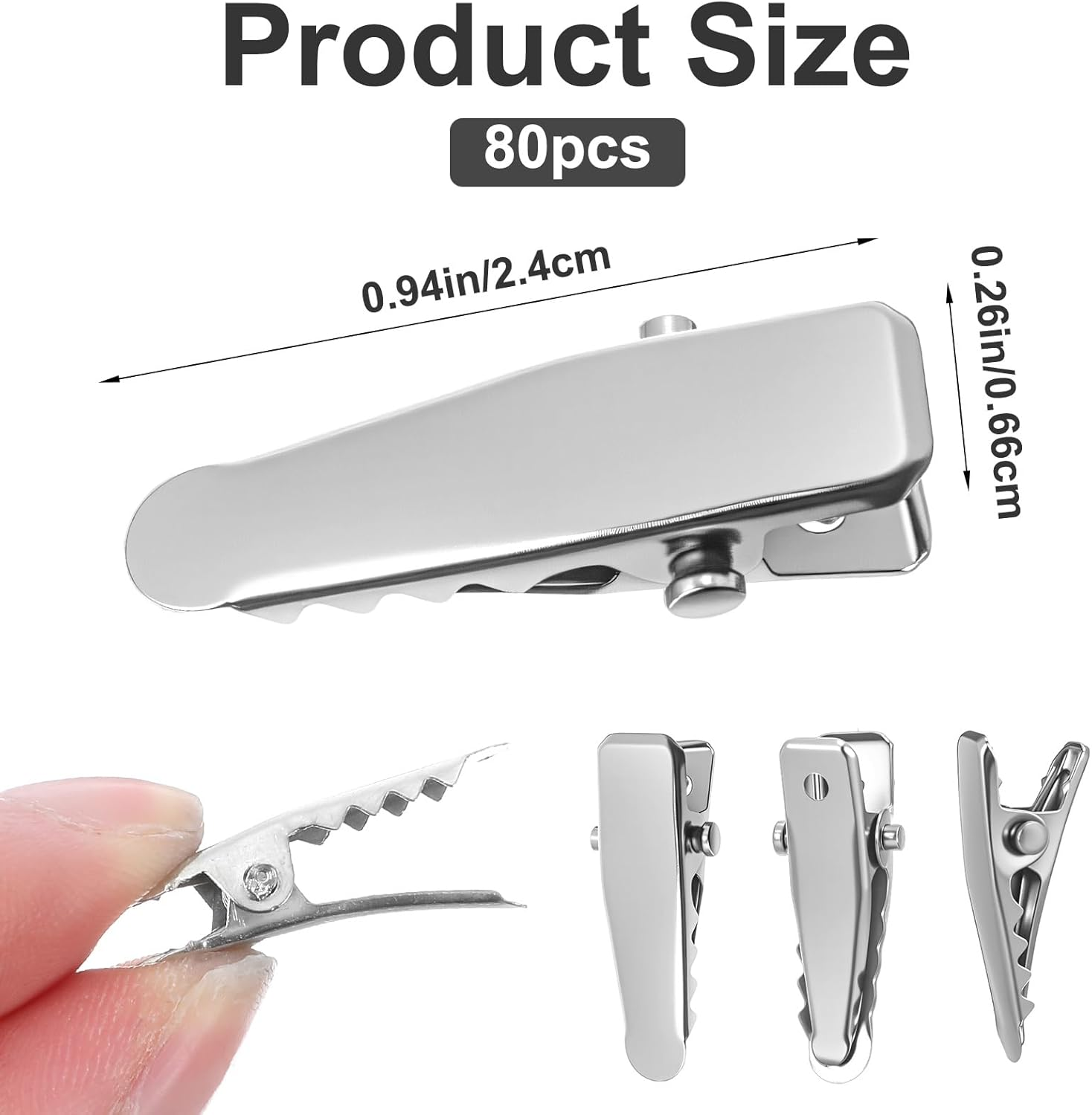 Pack of 80 Alligator Clips Silver Hair Clips Small Metal Hair Clip Hairdressing Alligator Clips Mini DIY Hairdressing Clip Crocodile Clip Hair Clips Women'S Clips for Hair Accessories Craft