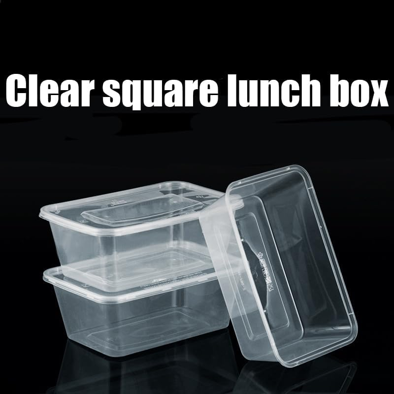 WEZCHUGHAOL Food Storage Containers with Lids, 1000 Ml/750 Ml, Clear Plastic, 100-Pack (1000 Ml) image number 1