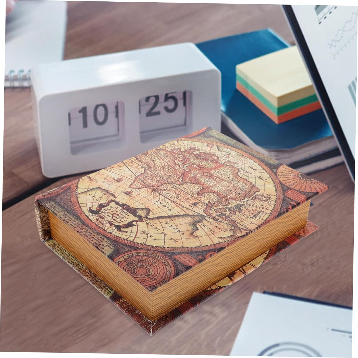 Ciieeo Fake Book Box Vintage Rectangular Trinket Storage Box Small Size Decorative Prop Book for Home Office Ornament image number 1