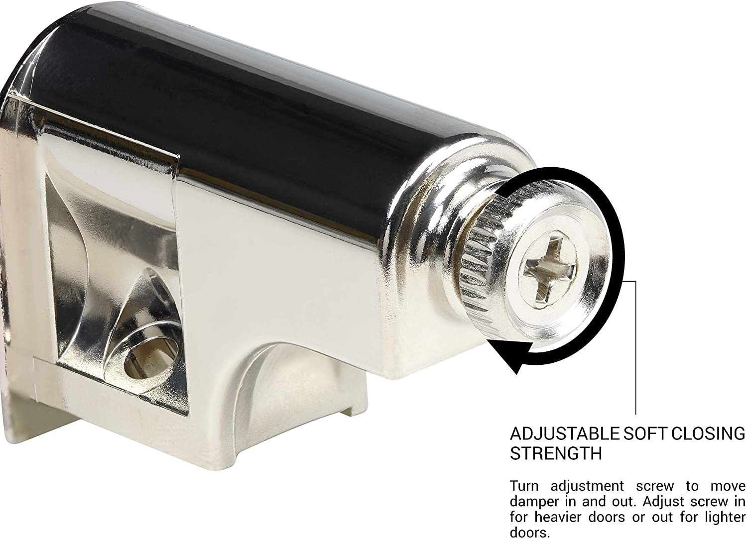 Rok Hardware 25 Pack Soft Close Damper for Cabinet Doors/Compact/Soft Close Adapter/Hardware/Nickel/Hinge image number 6