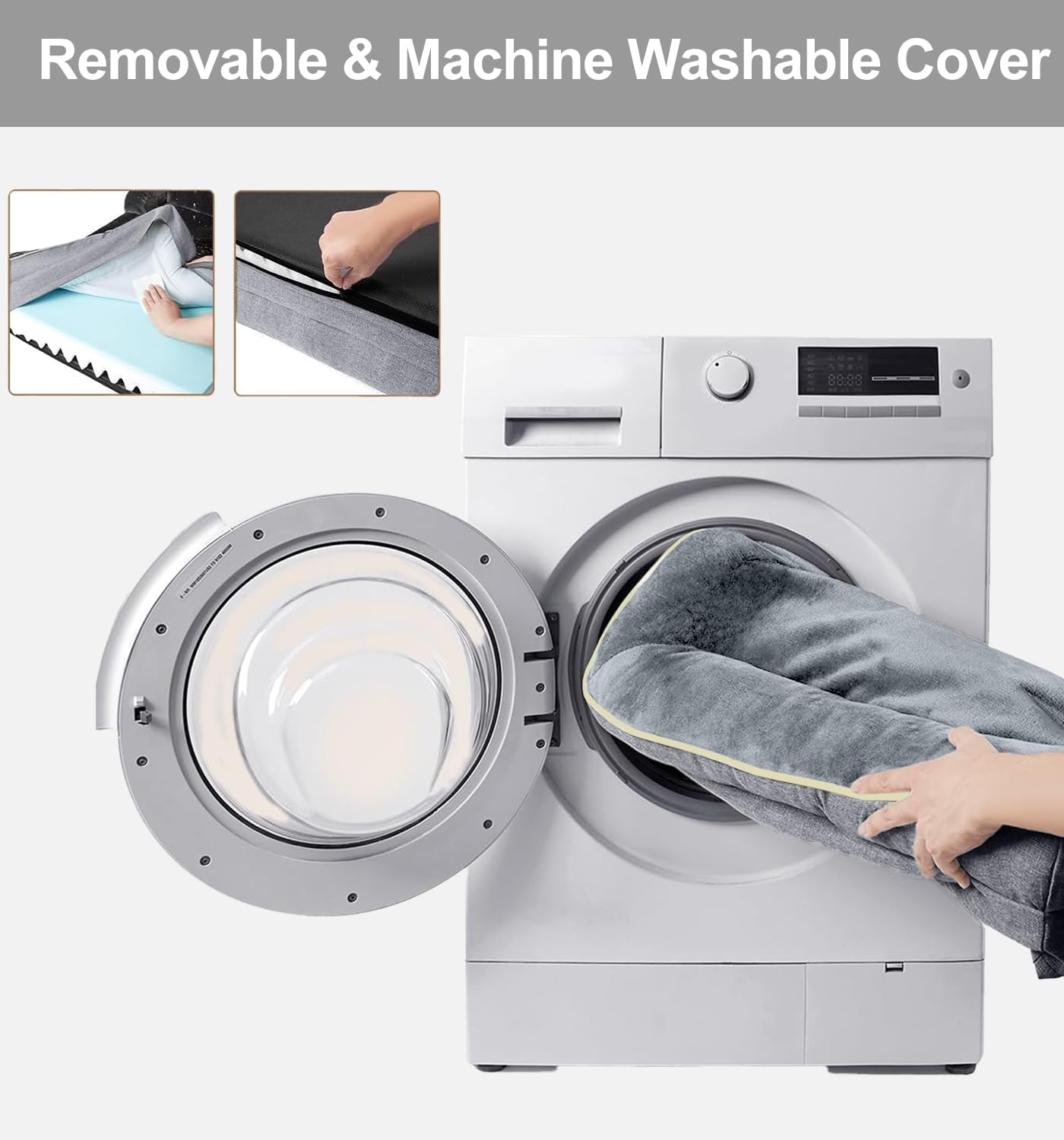 Dog Bed with Foam Support for Dogs 70X60Cm, Waterproof Memory Foam Pet Bed with Sides, Non-Slip and Egg-Crate Foam Big Dog Couch Bed with Washable Removable Cover