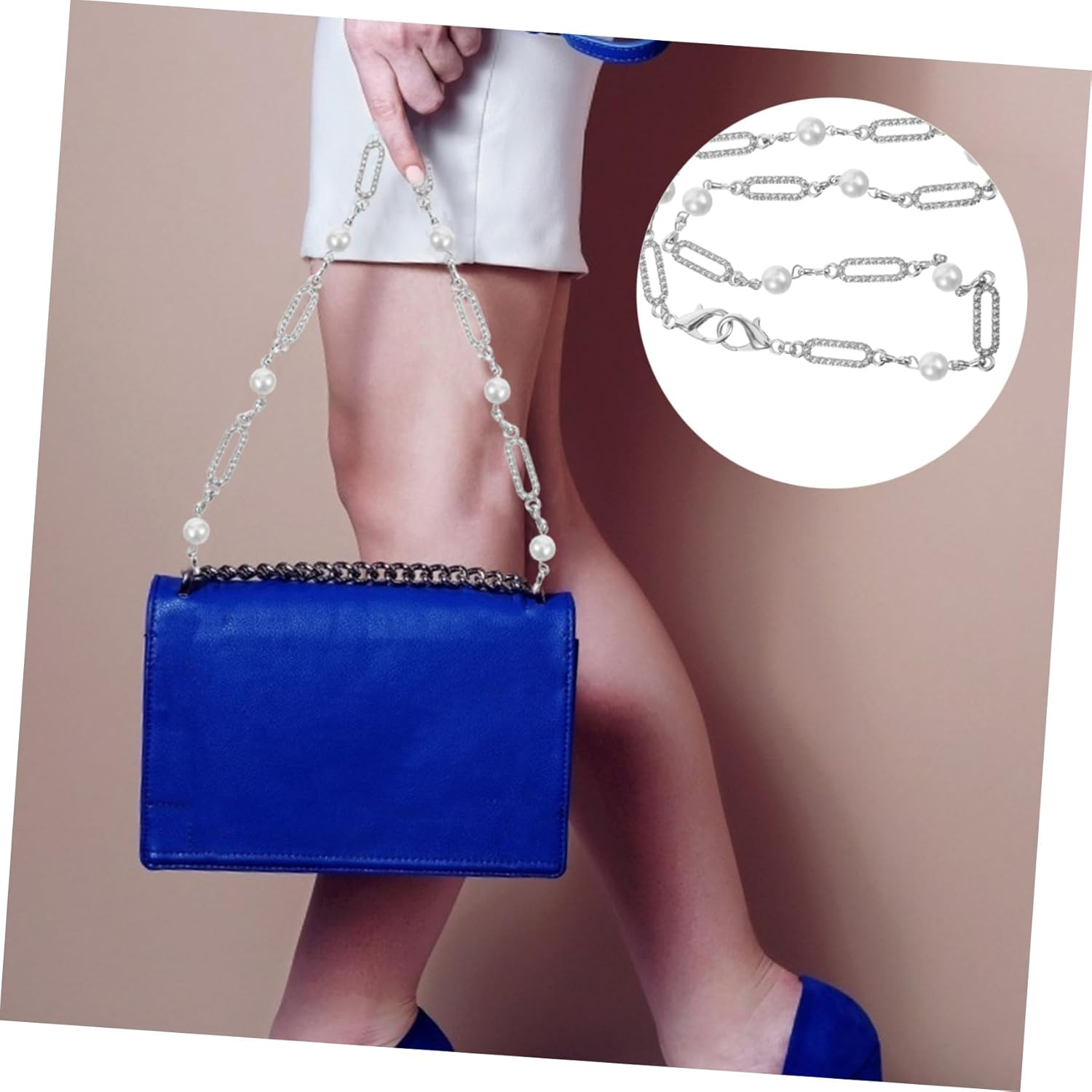 TEHAUX Handbag Chain Rhinestone Pearl Decorative Chain Bag Shoulder Strap DIY Bag Accessory image number 6