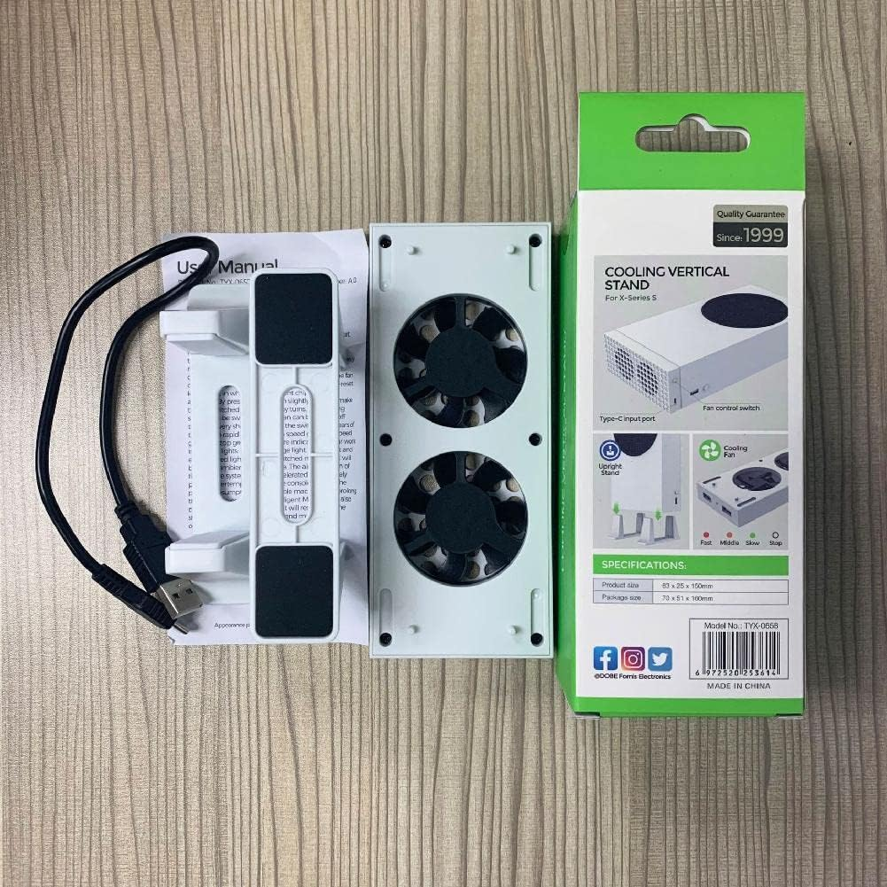 Vertical Cooling Stand Holder External Cooler 2 USB Ports Fans 3 Speeds for Xbox Series S Console Accessory Spare Part image number 2