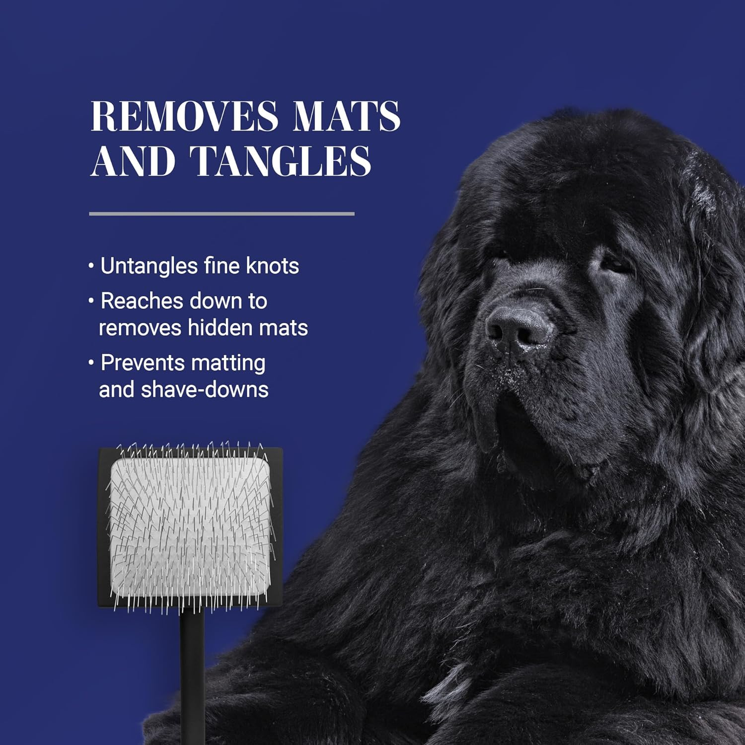 Chris Christensen Baby K Dog Slicker Brush, Groom like a Professional, Fluff Detangle Style, Saves Time Energy, Black, Small image number 5