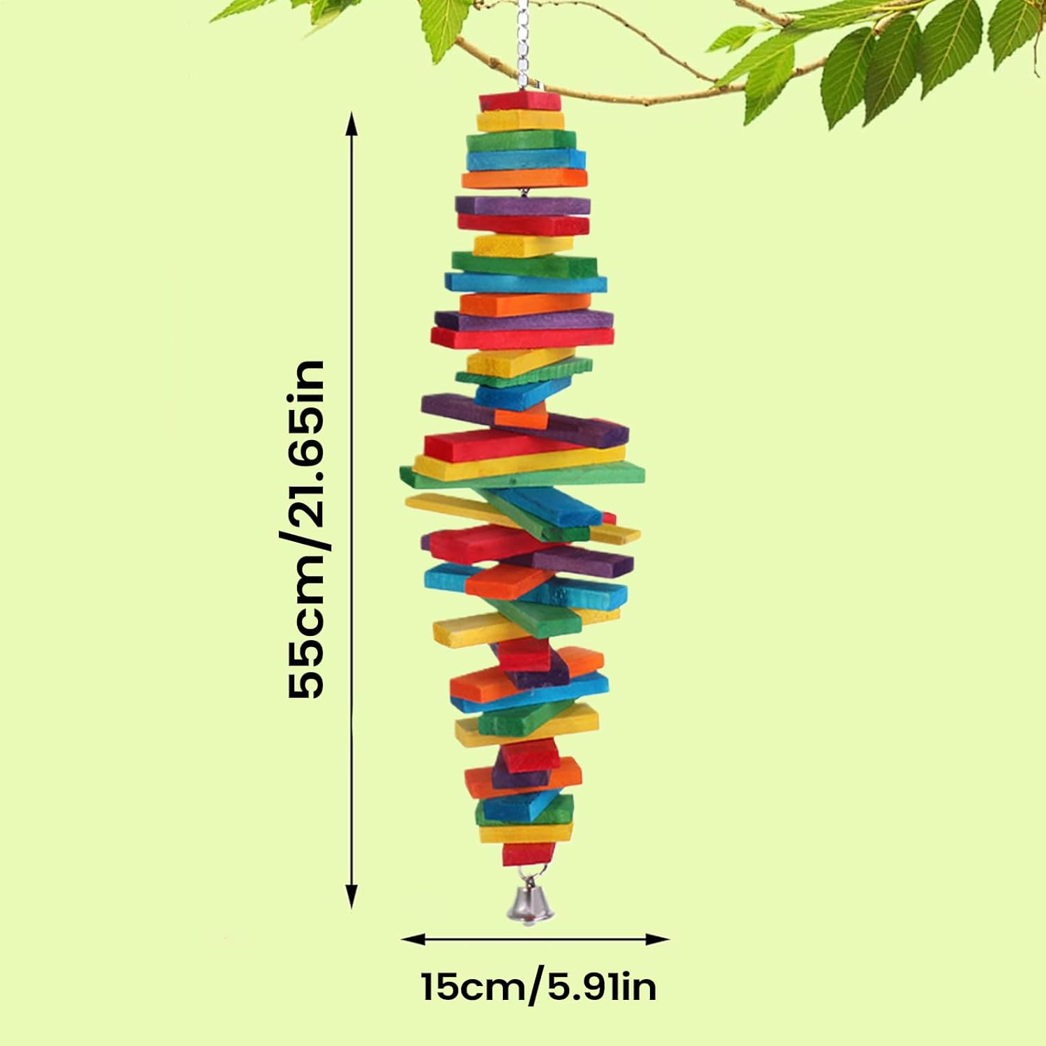 Wiroouia Cockatiel Toys - Adjustable Wooden Swing Chew - Small Bird Chew Toys Cage Accessories - for Enrichment Cockatiel Macaw Myna Pigeon Sparrow Canary Indoor Outdoor Home image number 2