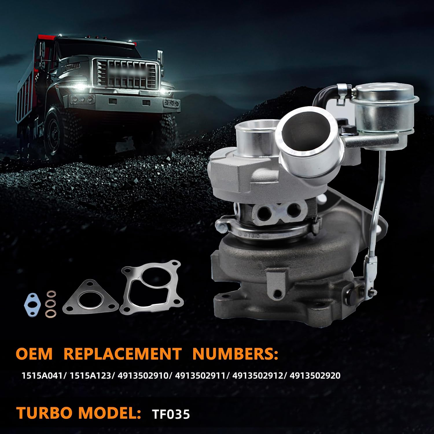 TF035 Complete Turbo Turbocharger Compatible with Mitsubishi Triton ML,MN 2007-2009 3.2L 4M41 Ute;Compatible with Mitsubishi Triton ML,MN 2007-2009 3.2L 4M41 Platform/Chassis image number 1