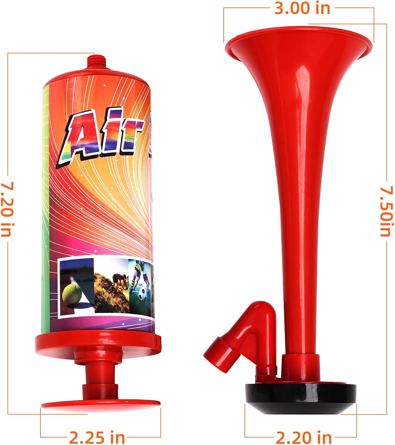 FARBIN Air Horn for Boating & Safety Dog Air Horn Bear Horn for Hiking Air Horns Loud for Safety Airhorns Horn Graduation Sports Events Party(Large ABS Handheld Horn 2PCS) image number 4