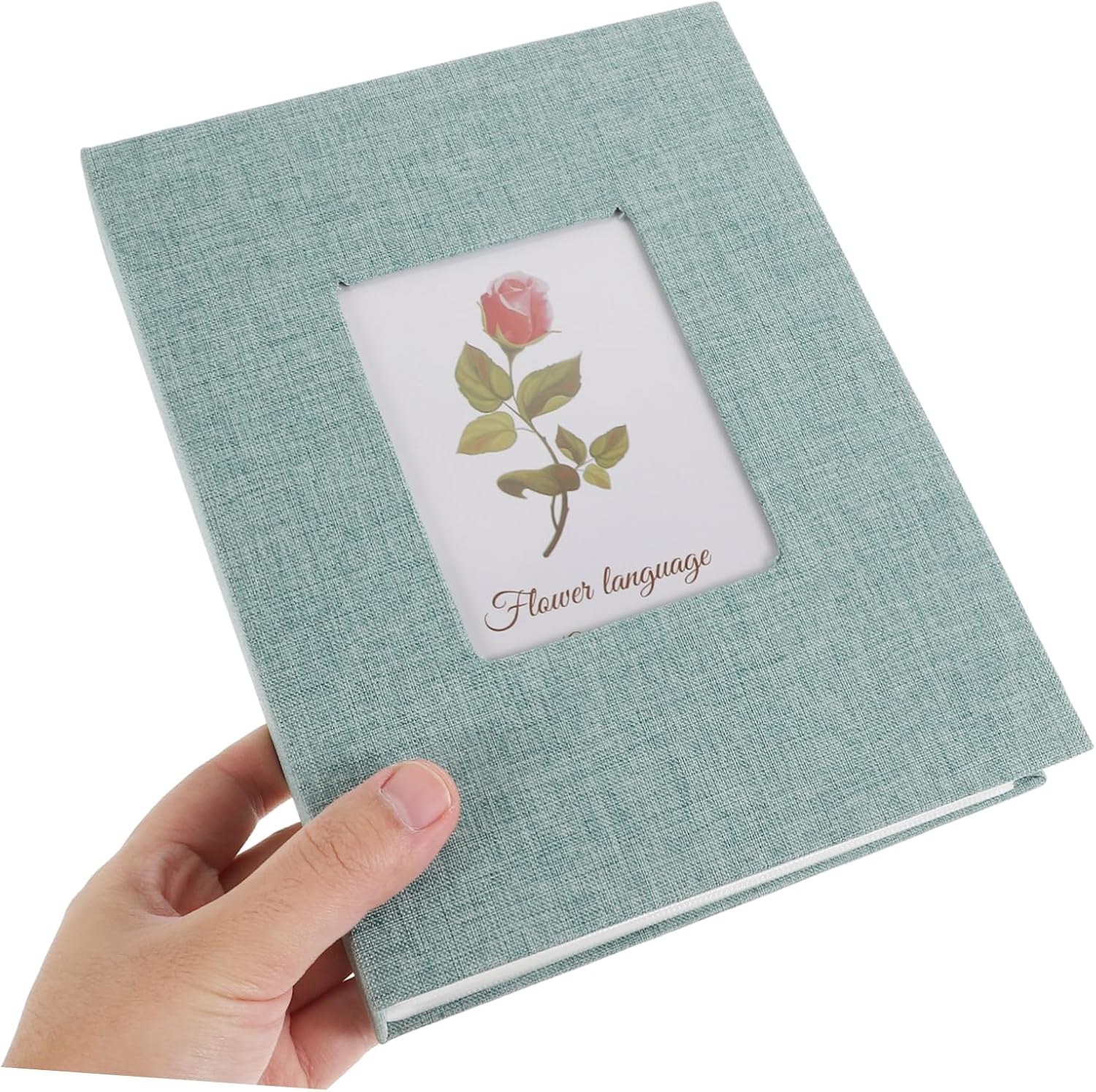 Pictures Book Album for Boy Photo Album for Growth Record Green Cover White Pages Keepsake For image number 2