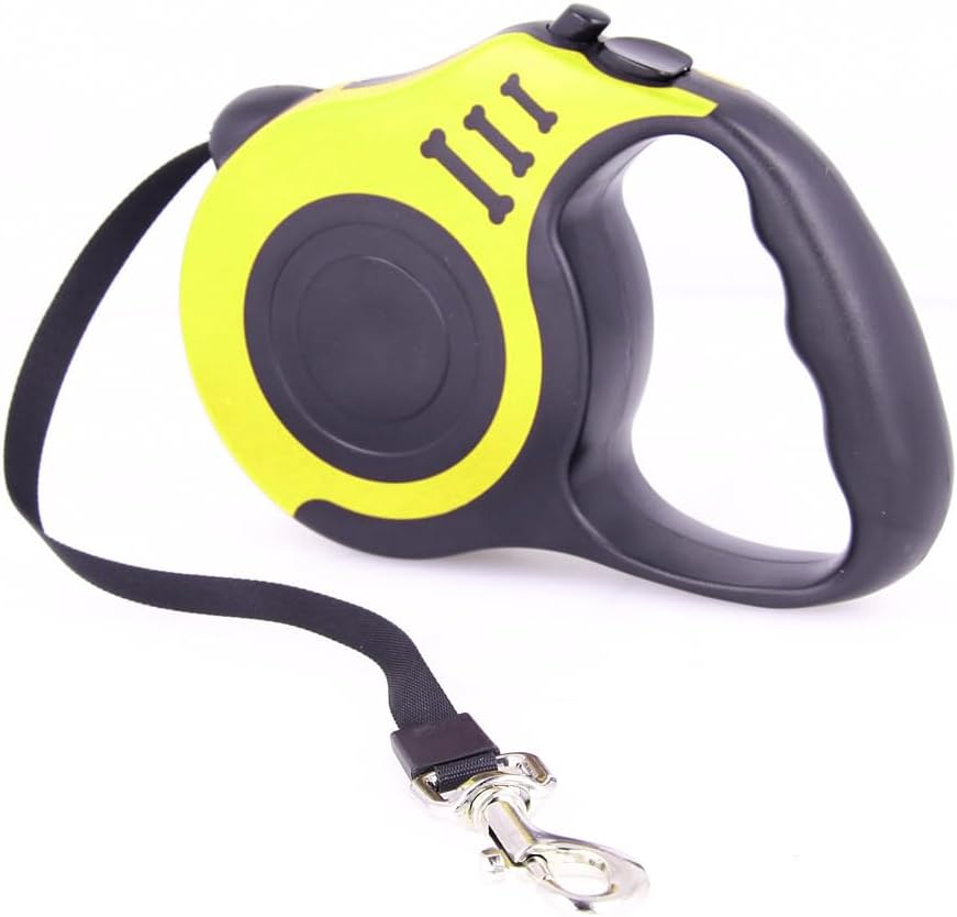 Ergonomic Extendable Lead for Dogs, Cats and Pets up to 12 Kg, Extendable 5 M, Yellow image number 3