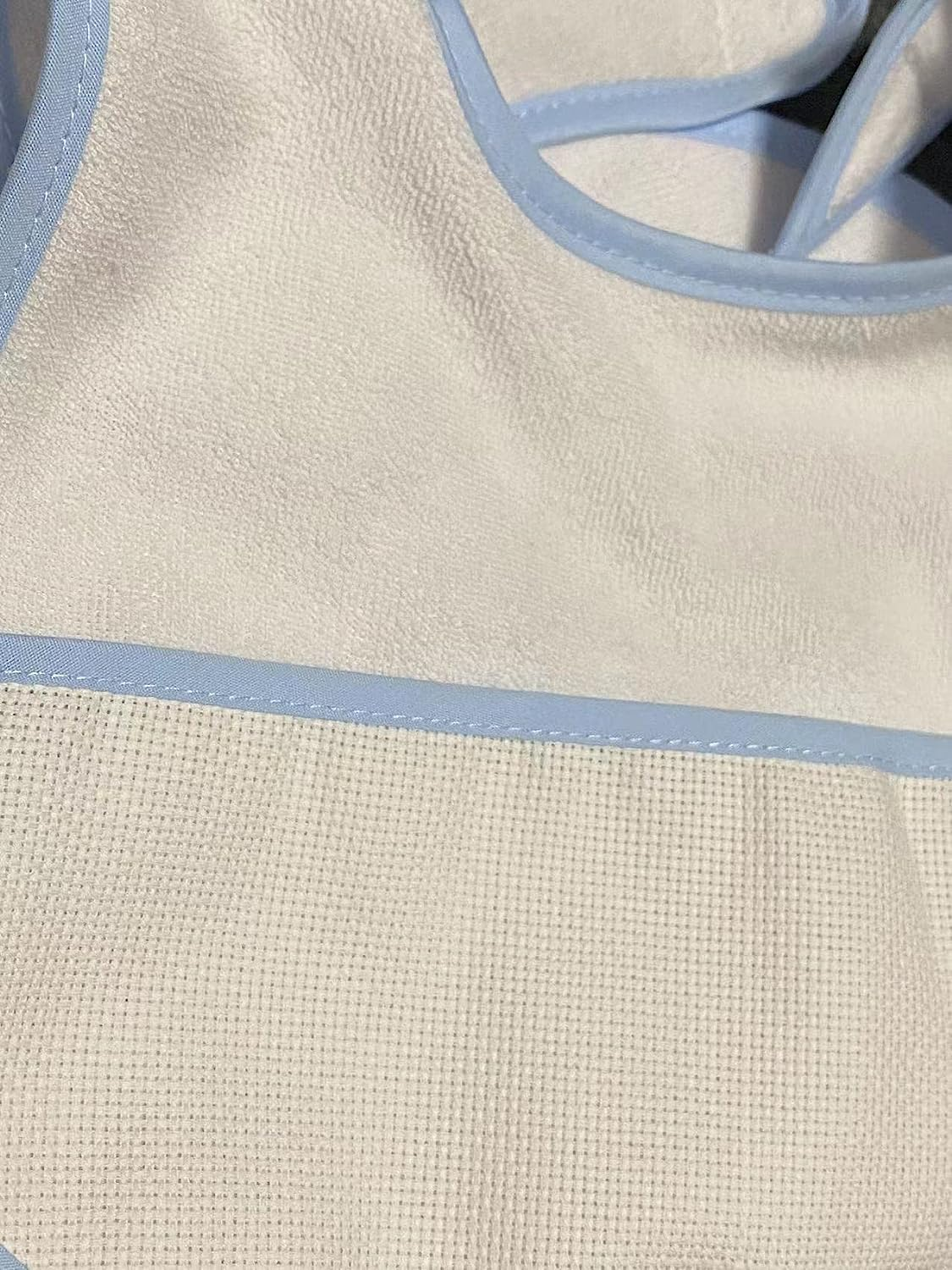 6 Pcs Blue Edged Cotton Boy Baby Bib Cross Stitch Kits,16Ct Cotton Aida Cloth, DIY Area 100X40Aida Cross Stitch,Mum to Be Gift, DIY Cross Stitch Bib image number 2