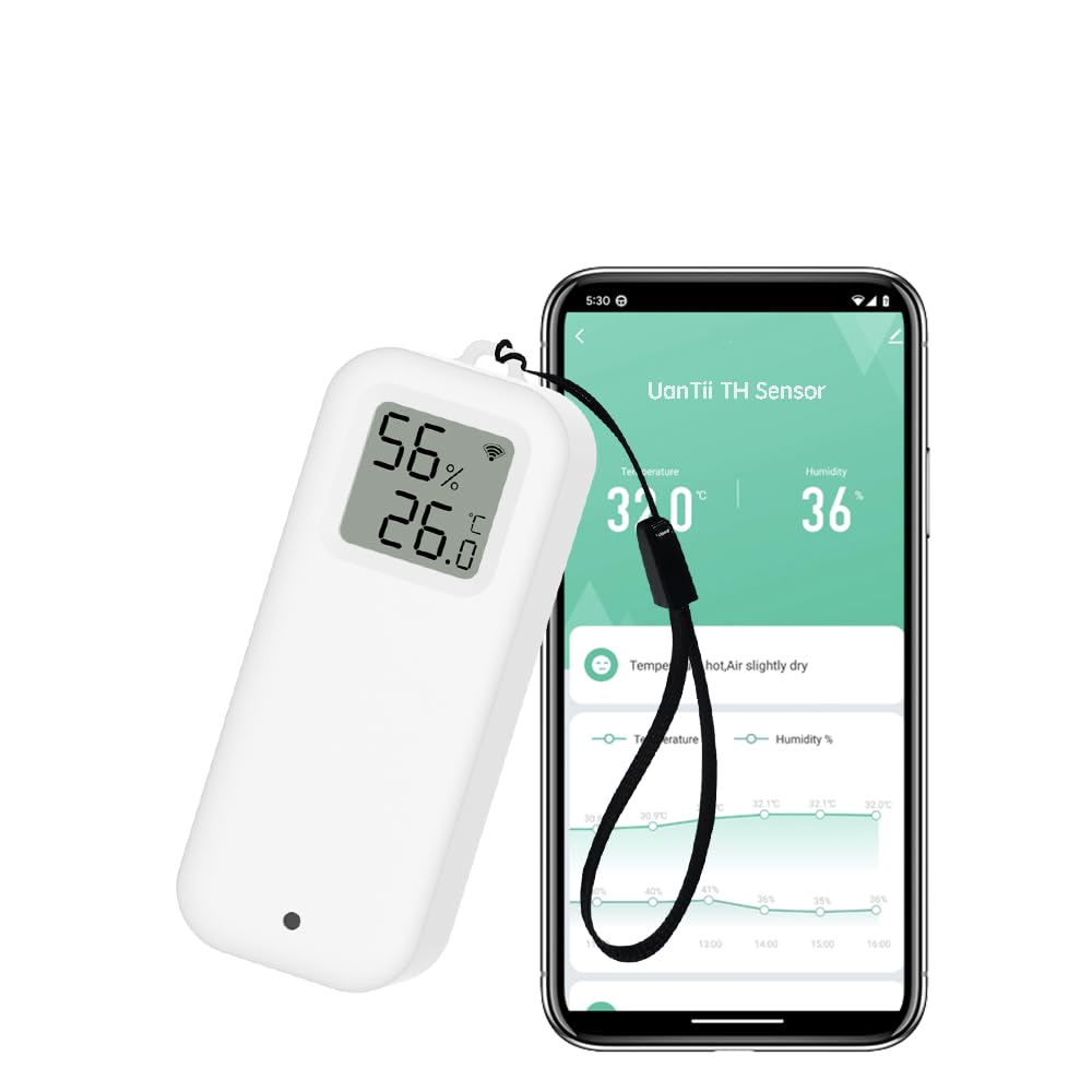 Uantii Smart Temperature Humidity Sensor Tuya Wifi Indoor Thermometer with LCD Display, Works with Smart Life App, Compatible with Alexa,Works with Google Home (1) image number 6