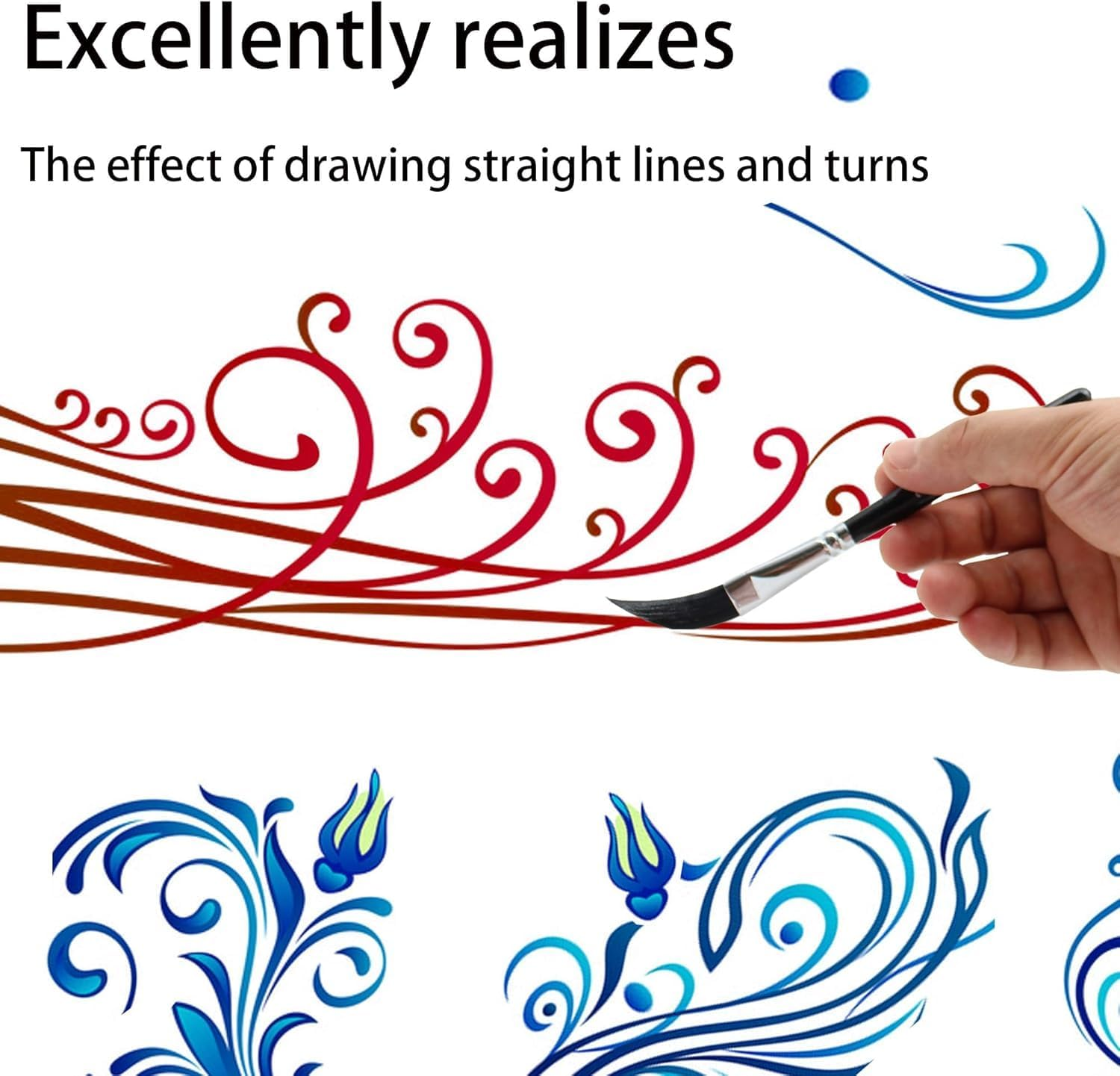 Pinstriping Brush Striping Brushes for Acrylic Watercolour Oil，3 Pcs High Performance Pinstripe Brushes，Professional Artists Script Liner Brush Long Liner Brush Scroll Sword Paint Brush Set