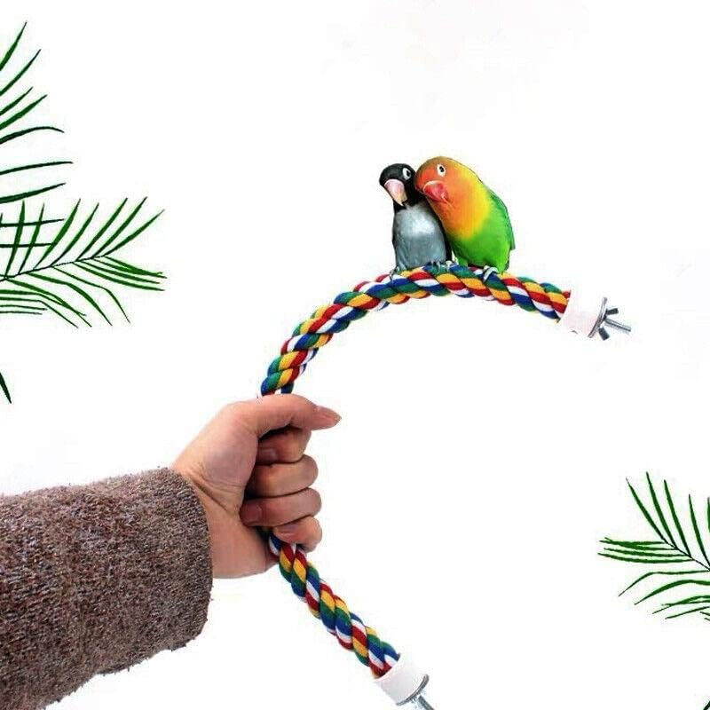 Pet Bird Rope Perches Parrot Colourful Cage Comfy Perch Bungees for Birds Toy AU image number 6