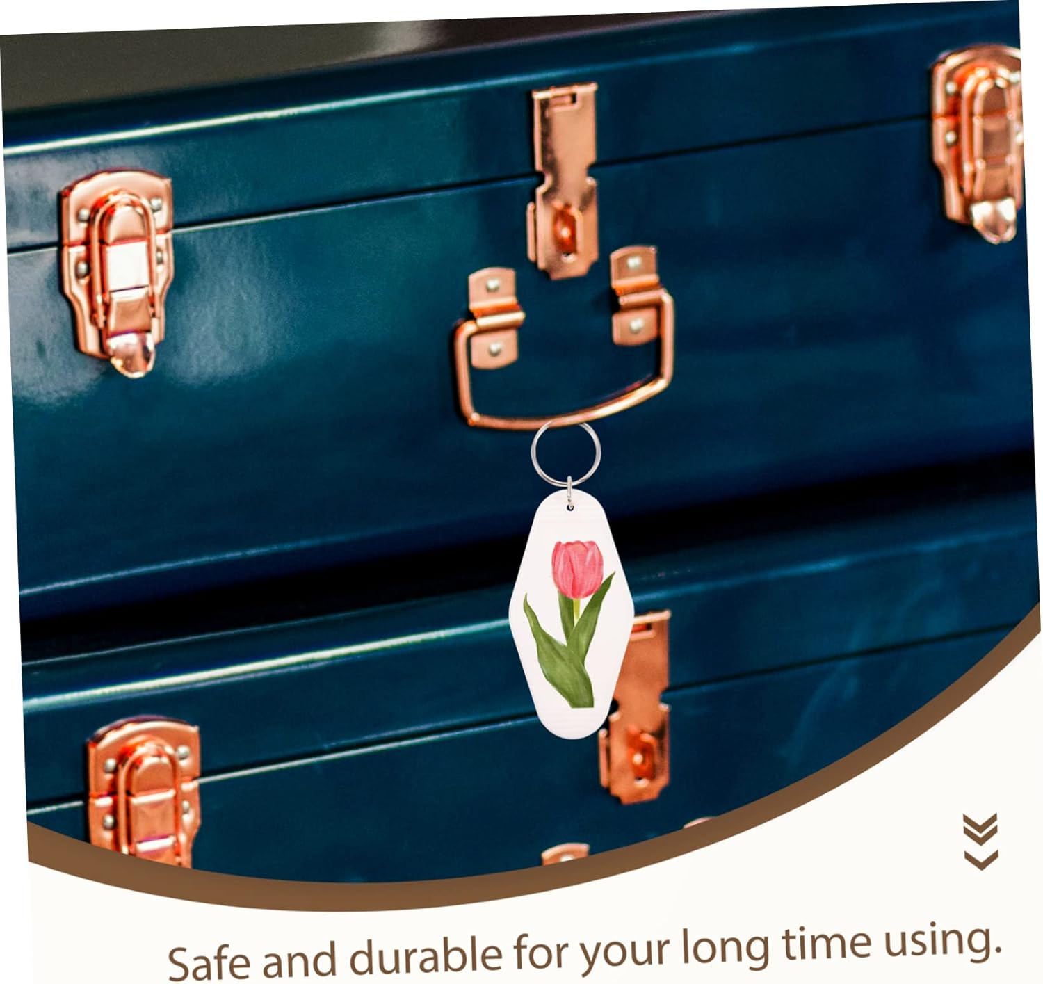 TINEASUR 20Pcs Blank Keychain Tags for Luggage Backpack Key Labels for Travel Crafting Organization image number 6