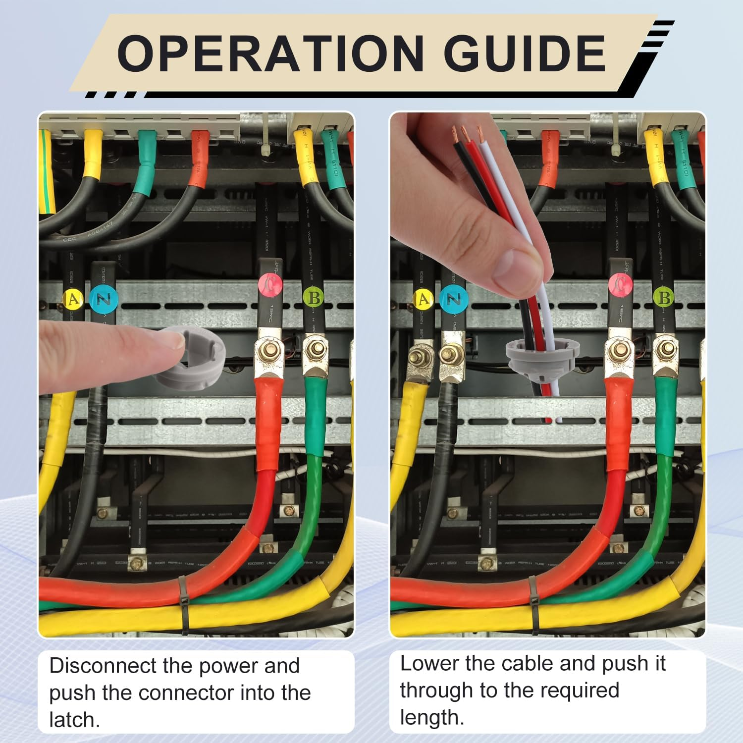 36Pcs Push-In Cable Connectors, 3/8 Inch Trade Size Plastic Push-In NM Cable Clamps Connector Non-Metallic Electrical Box Wire Inserts Button for 1/2 Inch Knockouts (Gray)