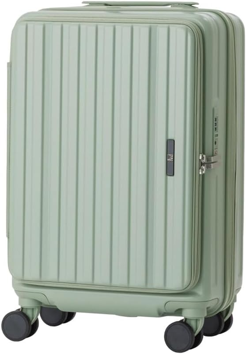 LEGEND WALKER LW 5524 Hardshell Expansion Front-Openning, USB Port,Cup-Holder Spinner Luggage, White, 26 Inch, Central Hardside Expandable Luggage with Spinner Wheels