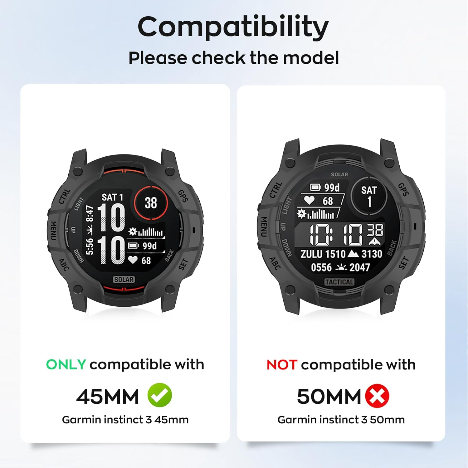 Silicone Case for Instinct 3 AMOLED 45 Mm Protective Case, Flexible Silicone Case Scratch-Resistant Cover Protective Case - Black image number 6