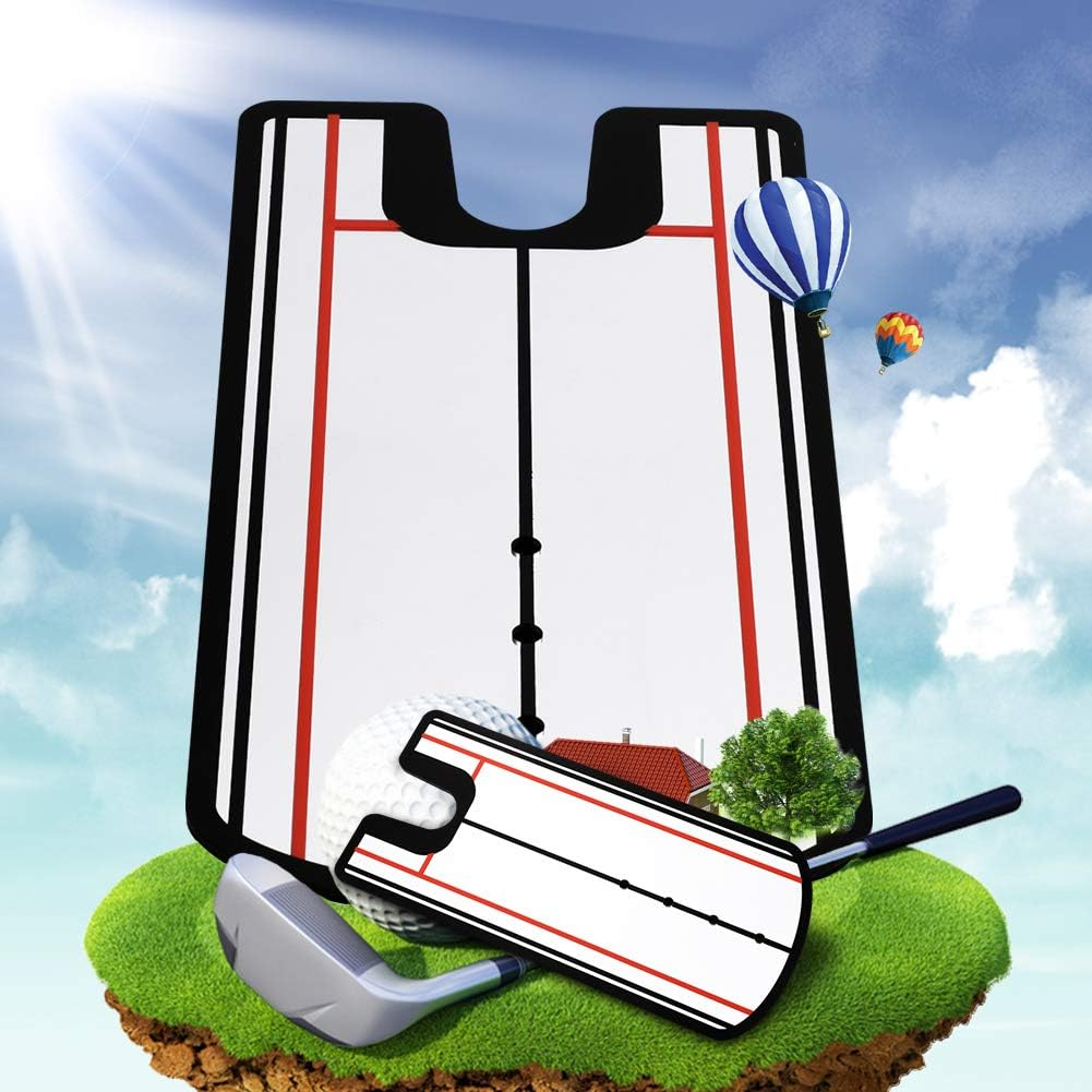 Joyzan Golf Putting Mirror, Swing Trainer Training Equipment Aid Alignment Practice Line Tool Putter Mat Tools Shoulder Rail Corrector Straight Mirrors Golfing Aiming Rods Accessories Indoors Outdoors image number 6