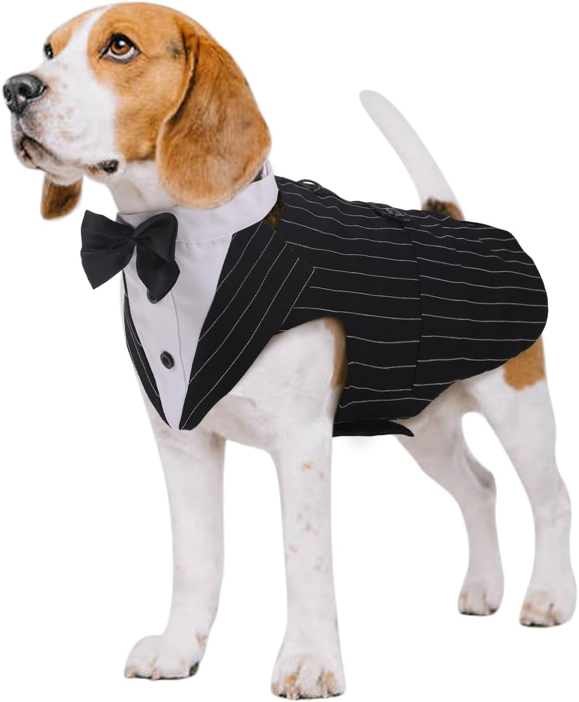 Kuoser Dog Tuxedo Dog Suit and Bandana Set, Dogs Tuxedo Wedding Party Suit, Dog Prince Wedding Bow Tie Shirt Formal Dog Wedding Attire for Large and Medium Dogs Golden Retriever Samo Bulldogs