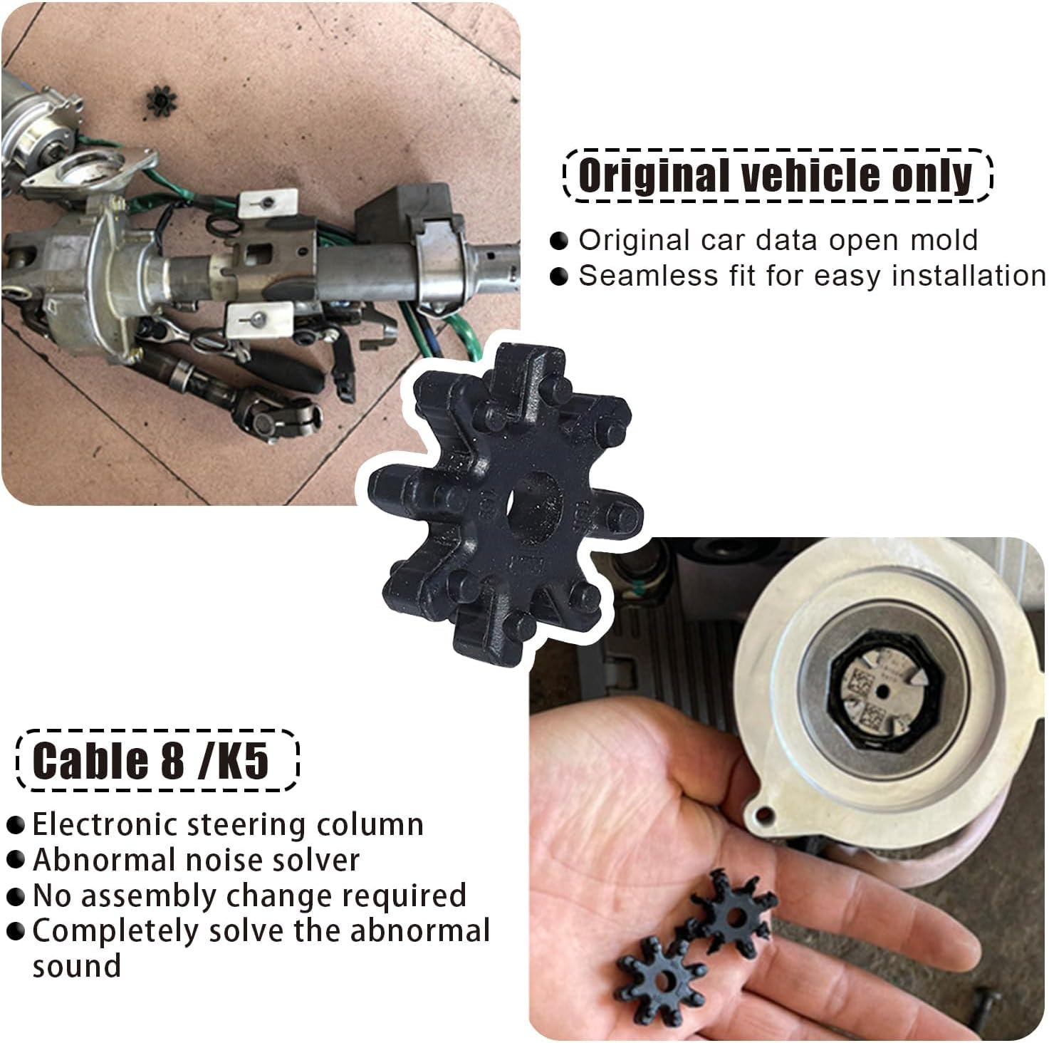 2 PCS 56315-2K000FFF Flexible Steering Coupler Replacement, Automotive Power Steering Coupler, Plastic Steering Coupling Steering Column, Compatible with Hyundai Kia (Black) image number 3