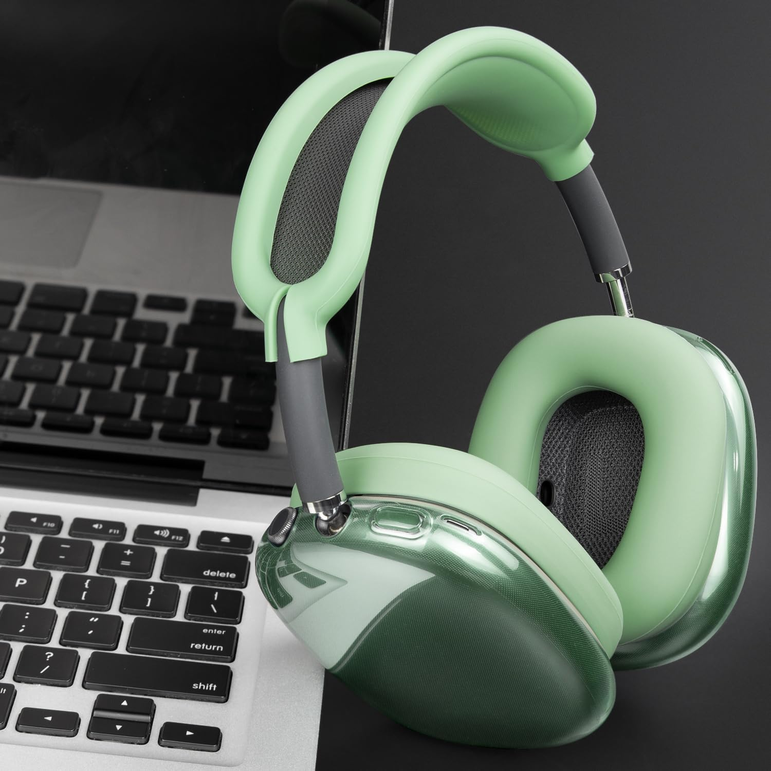 SOULWIT Protective Kit for Airpods Max, Headband Cover + TPU Case Protector + Silicone Ear Pads Cover, Sweatproof Accessory, Easily Washable, Anti-Scratch (Green) image number 4