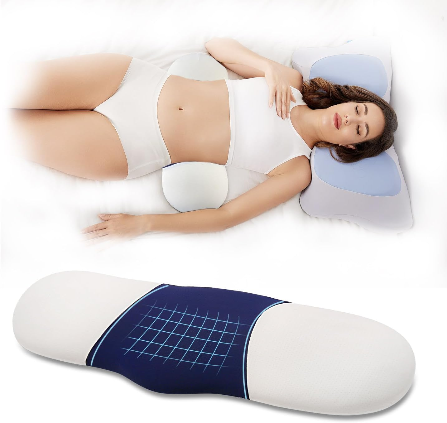 Menlo Park Lower Back Pain Relief Pillow,Memory Foam Back Waist Pillows for Bed,Lumbar Support Pillow for Sleeping,Bed Rest Pillow with Cooling Breathable Pillowcase image number 6