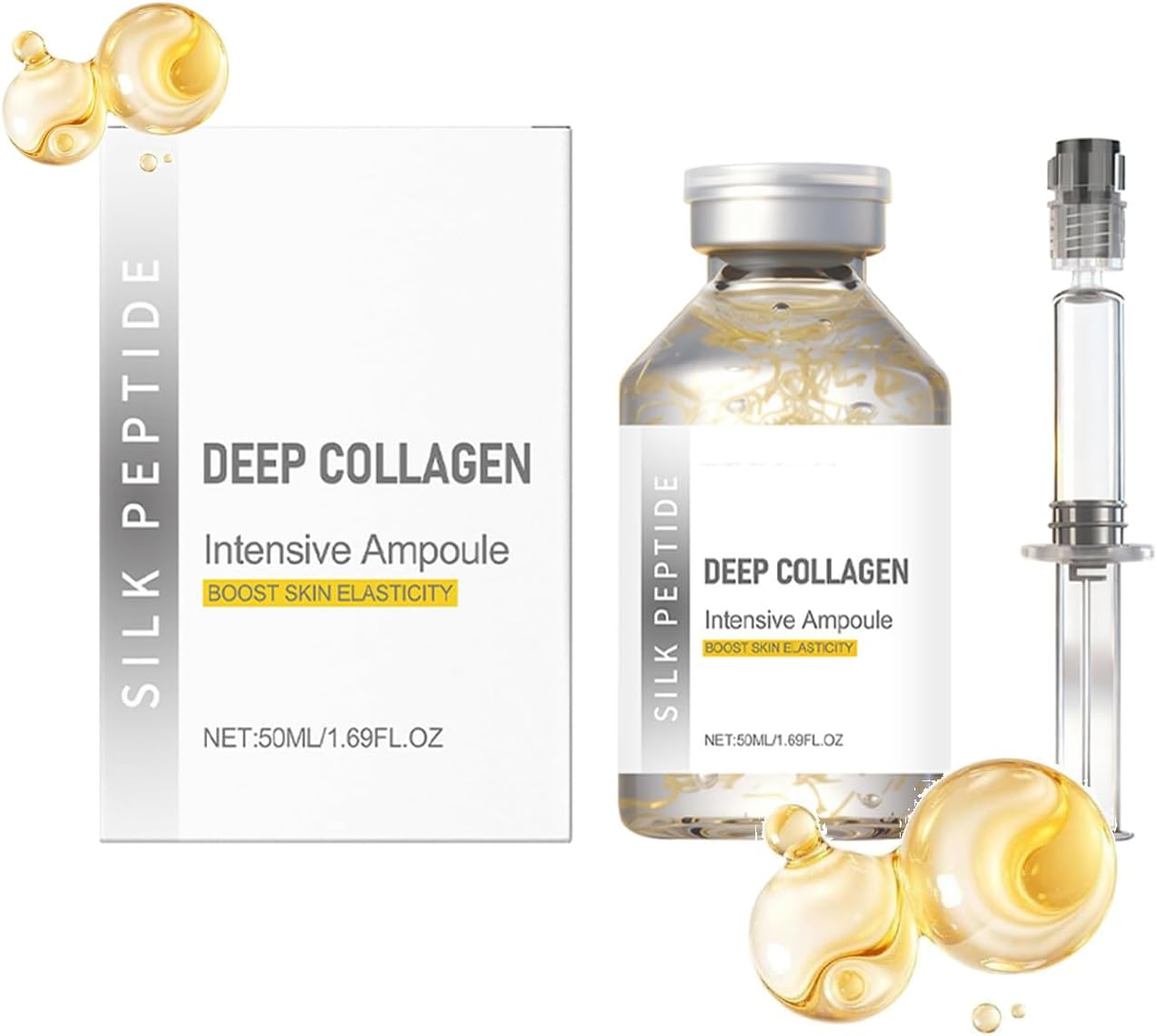 Silk Peptide Intensive Lifting Ampoule, anti Aging Face Serum, Deep Collagen Silk Peptide Intensive Lifting Ampoule Serums for Face Tightening and Lifting (2PCS)