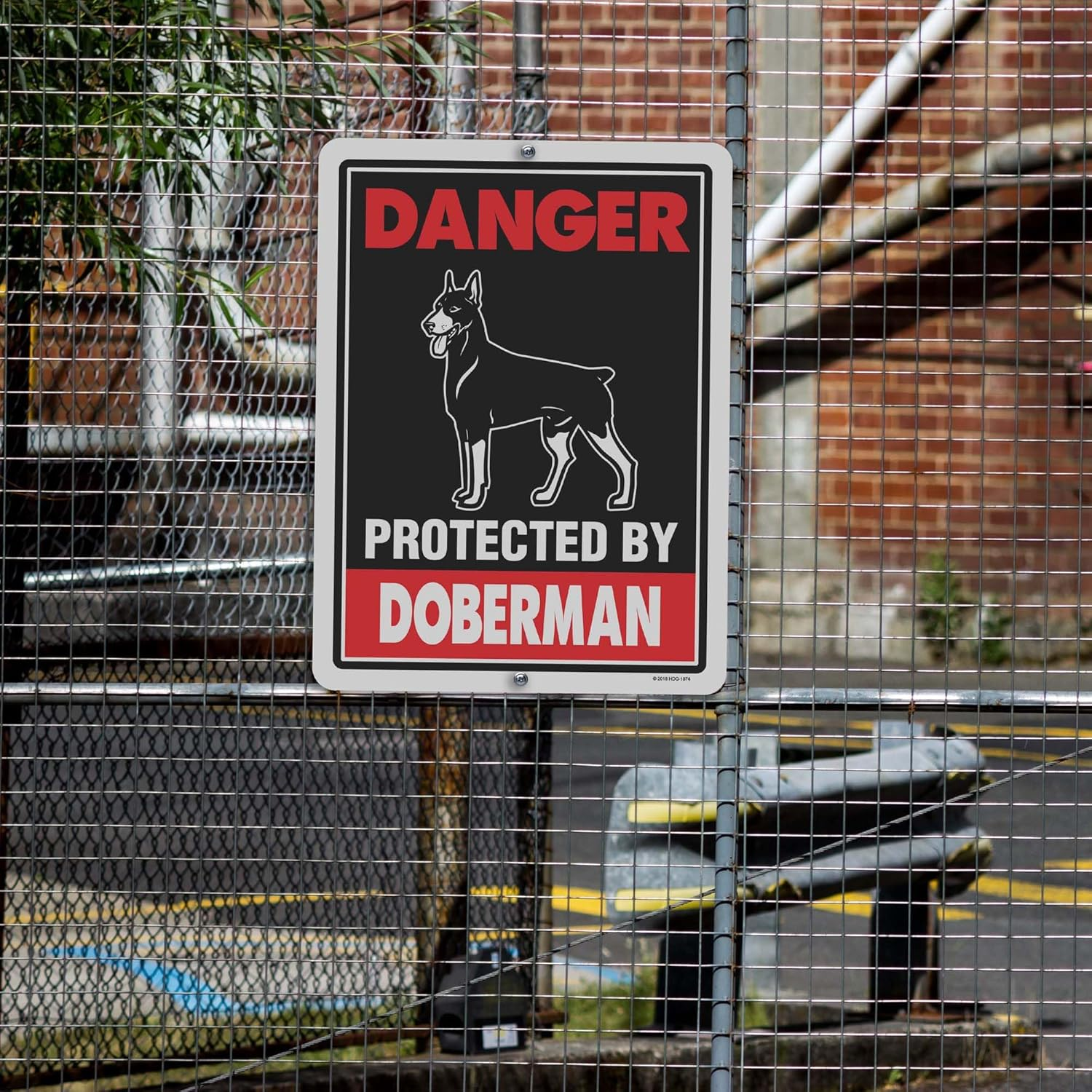 Danger Protected by Doberman 9 X 12 Inch Beware of Dog Warning Metal Aluminum Sign - Made in the USA - Boxer image number 5