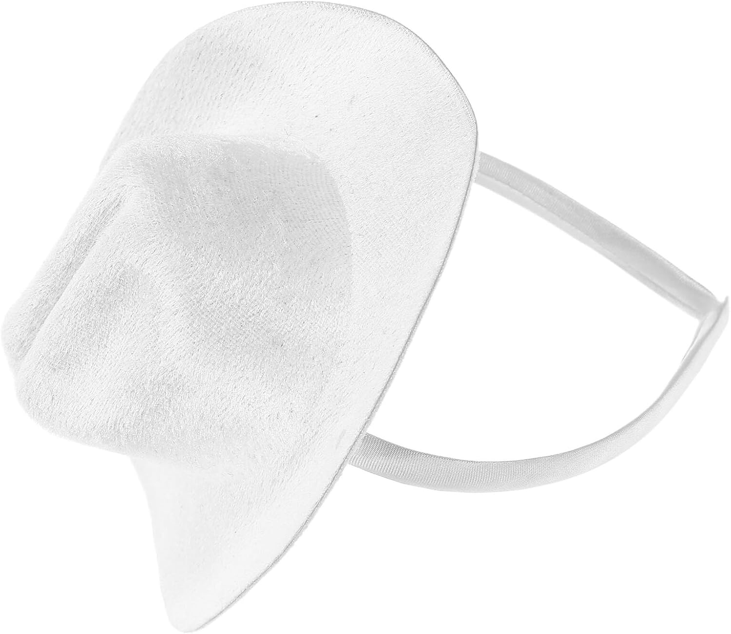 TEHAUX Mini White Cowboy Hat Headband 13.5Cm Western Cowgirl Hat Hair Accessory for Women Festival Party Costume Dance image number 3