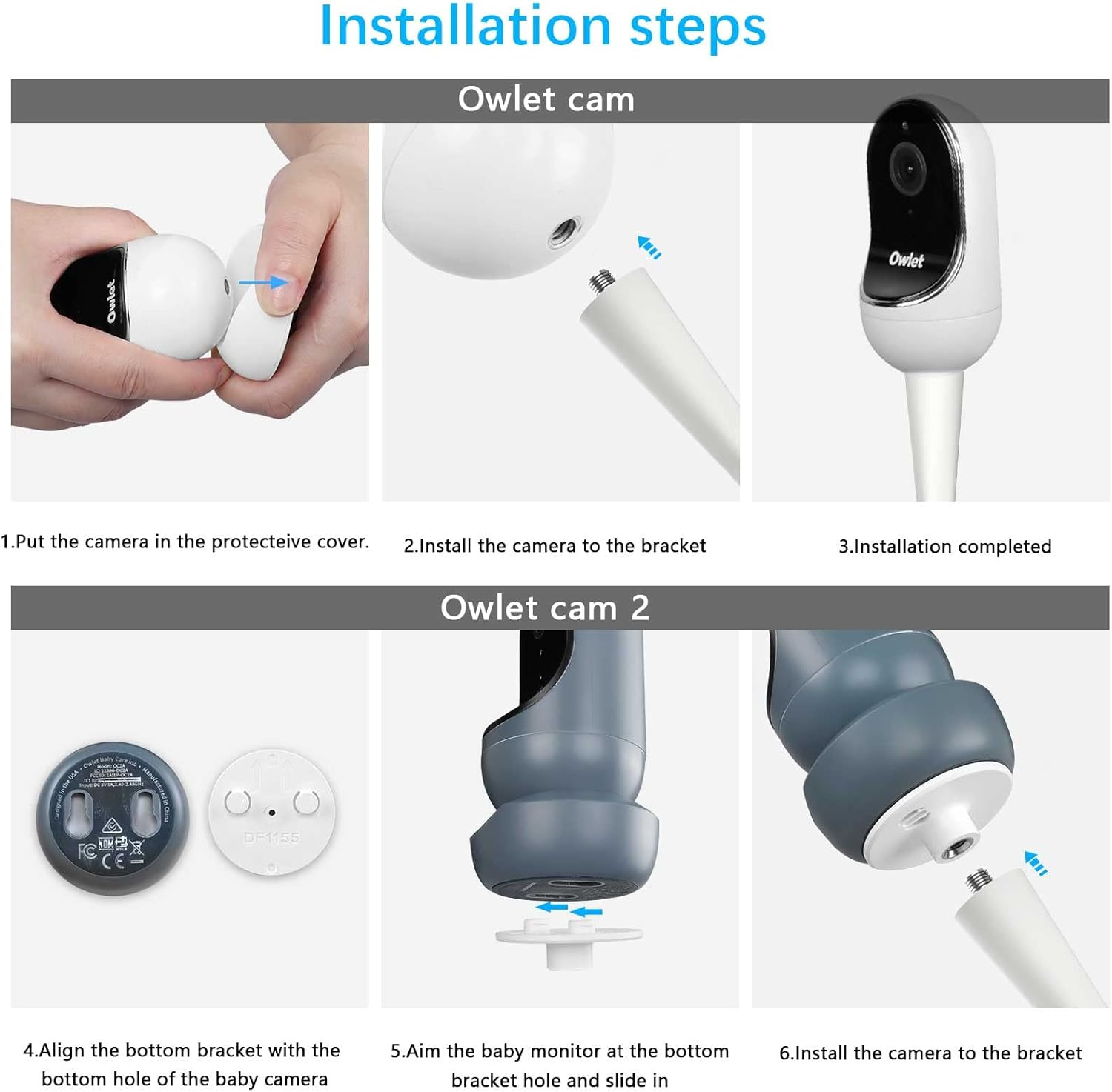 HOLACA Flexible Twist Mount for Owlet Cam 2 and Owlet Cam Baby Monitor Camera Stand with 1/4 Threaded Hole and Adjustable 360 Degree Mount for Crib Nursery(With Base Connect) image number 3