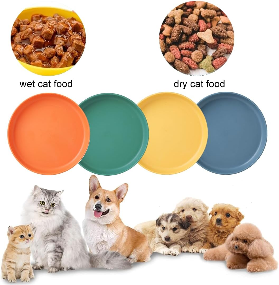 Weddhuis Pack of 4 Flat Cat Bowls, Feeding Bowls, Cat Food Bowls, Cat Bowls, Cat Bowls, Cat Bowls, Cat Bowls, Cat Bowl for Kittens and Short-Legged Cats image number 1