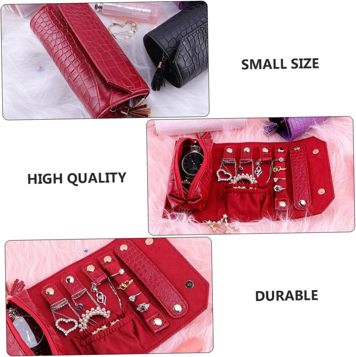 SAFIGLE 3Pcs Portable Jewelry Storage Case Organizer for Jewelry Useful Travel Box Container Case for Ring Travel Box