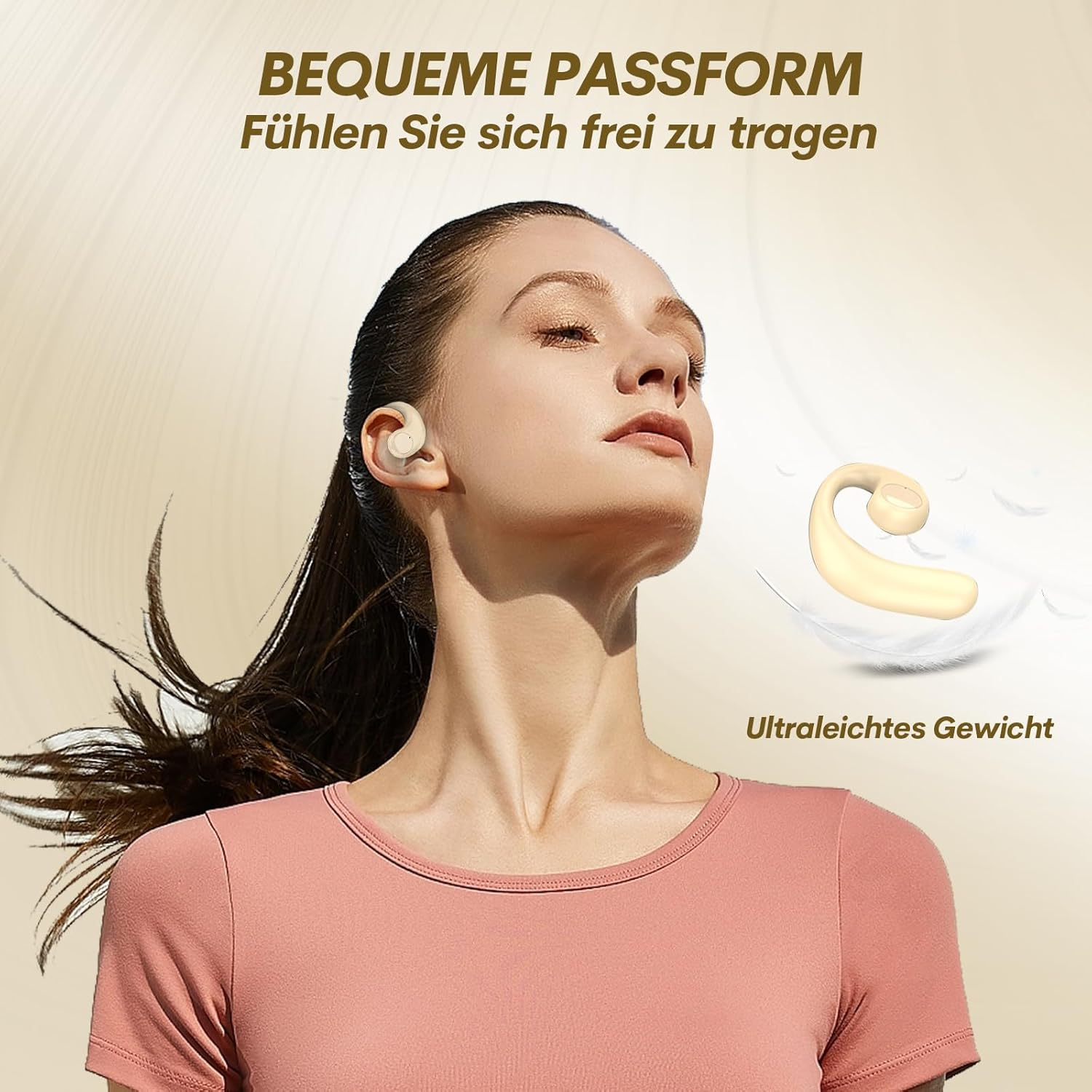 Open Ear Headphones Wireless Bluetooth Sports Earphones with Ear Hooks Air Line Bone Conduction Headphones True Wireless Earbuds Earphones with Ear Hooks for Running Gym Cycling Workout Sports Blue image number 6