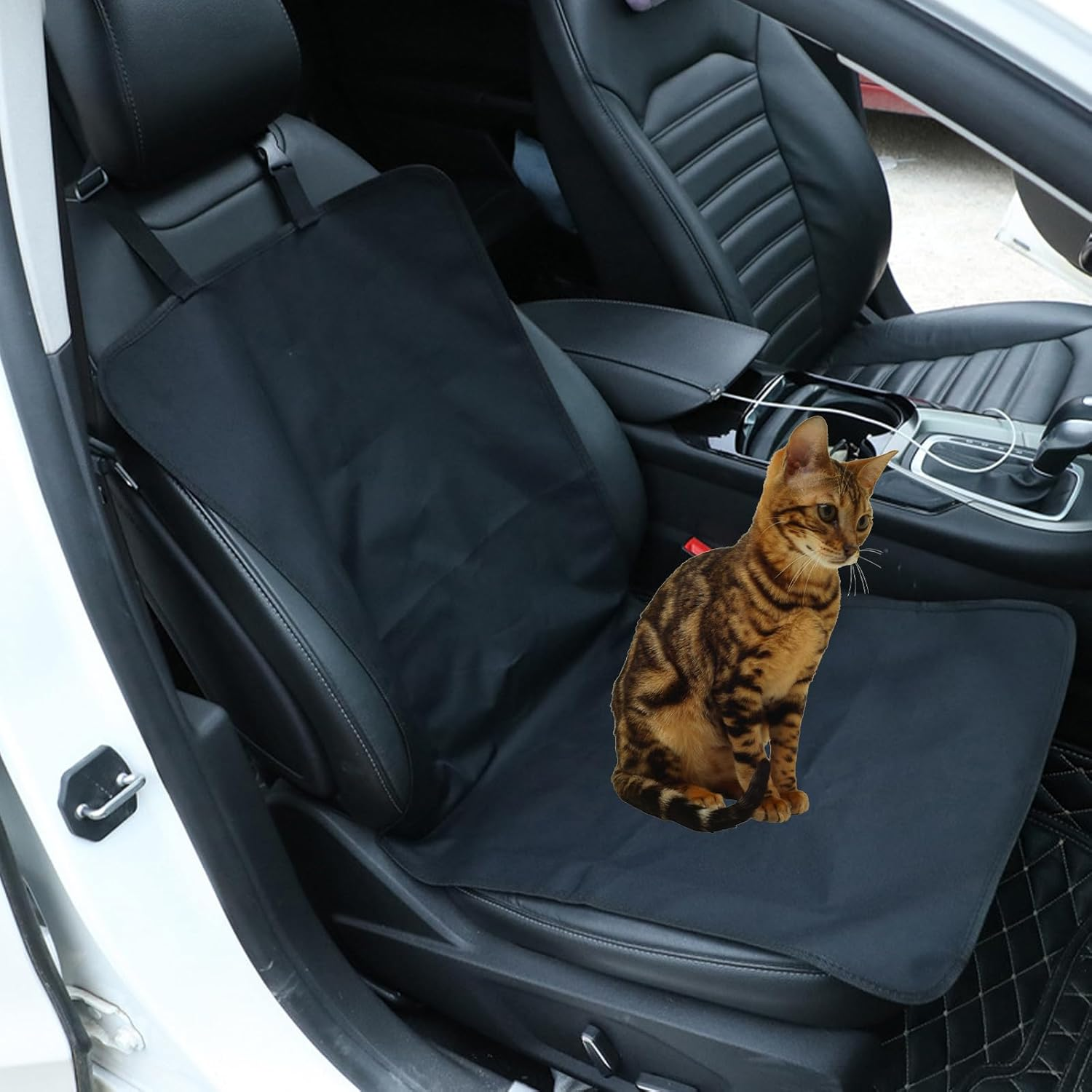 Bavooty Car Front Seat Cover for Dogs, Car Seat Cover for Pets, All Cover Waterproof Dog Seat Cover, Car Seat Protector Dog Blanket, Car Seat Cover Dog, for Cars, Suvs, Trucks, Pack of 2, Black image number 1