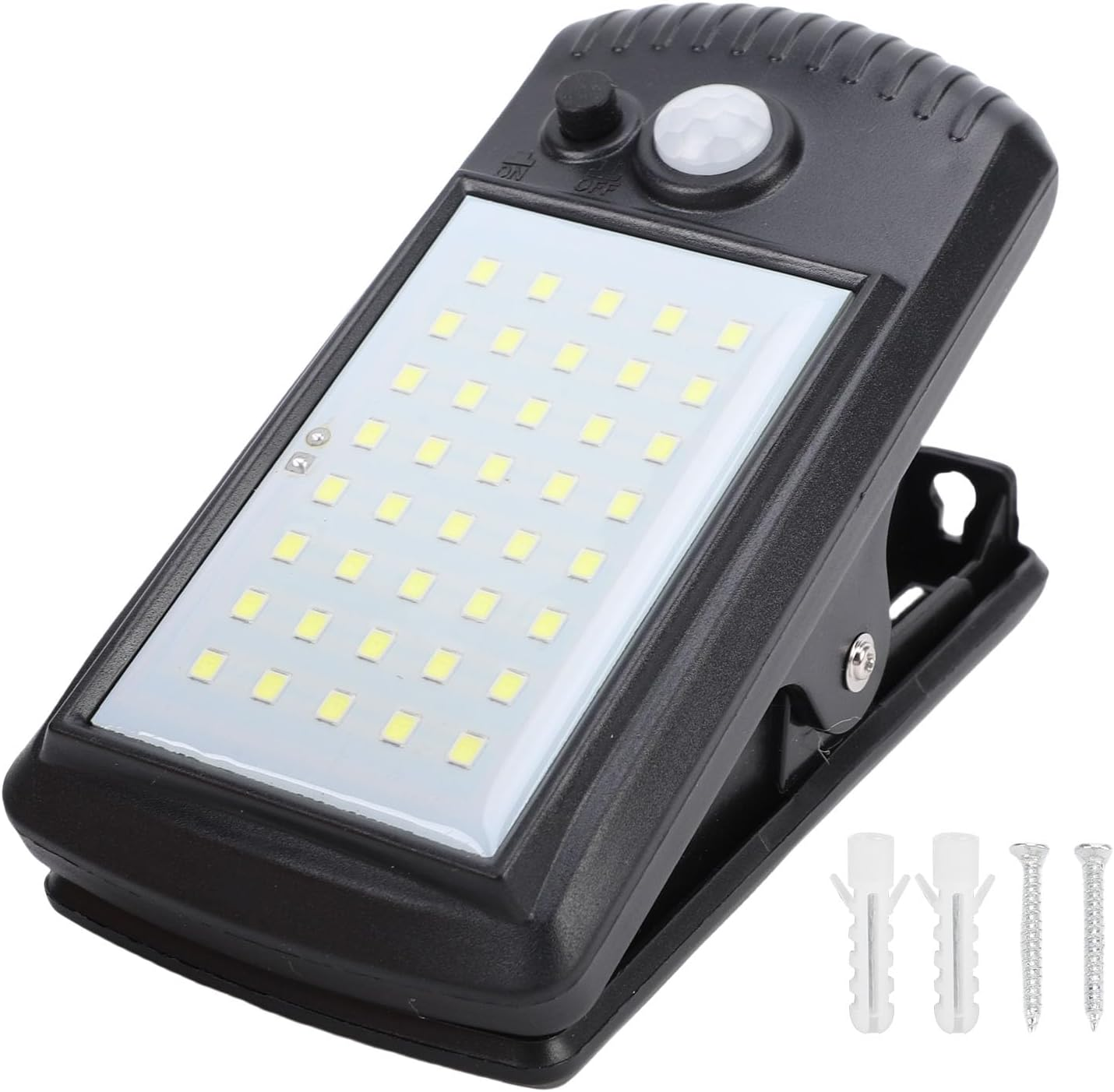 Jiawu Fence Clamp/Holder Lamp, 3W 40 LED, Motion Sensor, Waterproof IP65, Solar Security Light for Outdoor Garden, ABS Wide Angle Lighting image number 4