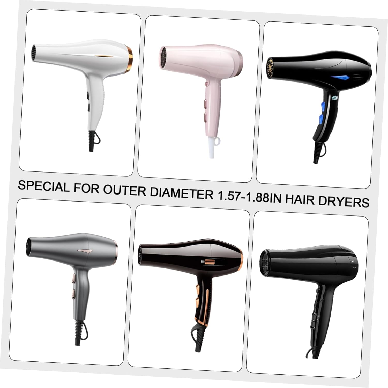 Housoutil 2 X Diffuser Nozzle for Hair Dryer, Professional Universal Nozzle for Hair Dryer, Nozzle for Styling Hair Dryers, Accessories for Hair Dryers For image number 5