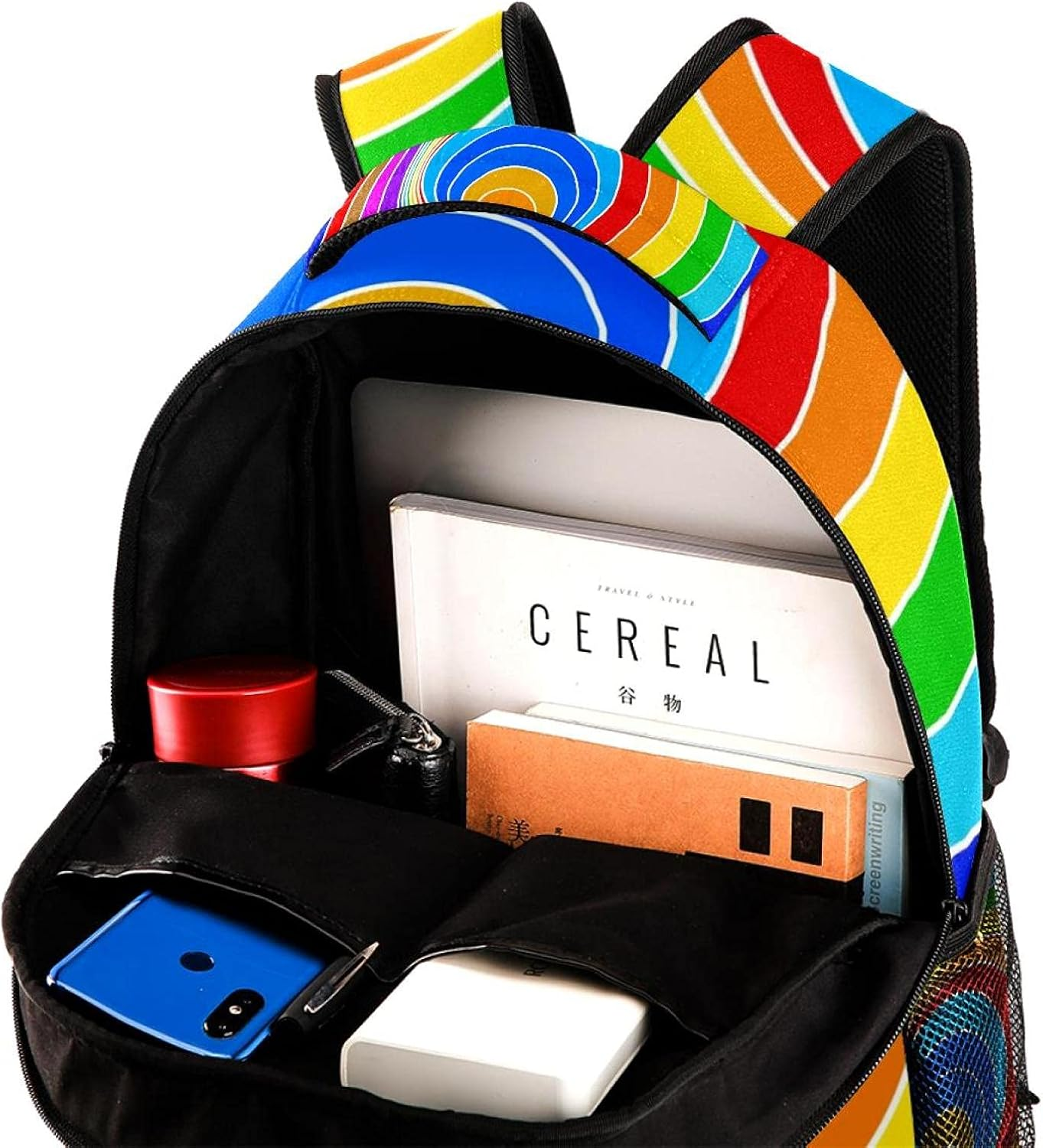 Spiral Eddy Color Vortex Strudel Backpack Students Shoulder Bags Travel Bag College School Tote Backpacks