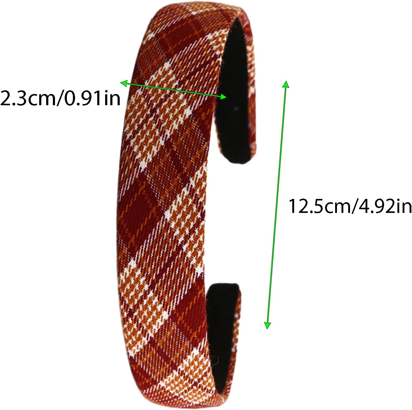 2 Pcs Headband Women Tartan Headbands Fabric Hairbands for Women Girls (Brown) - Red image number 4