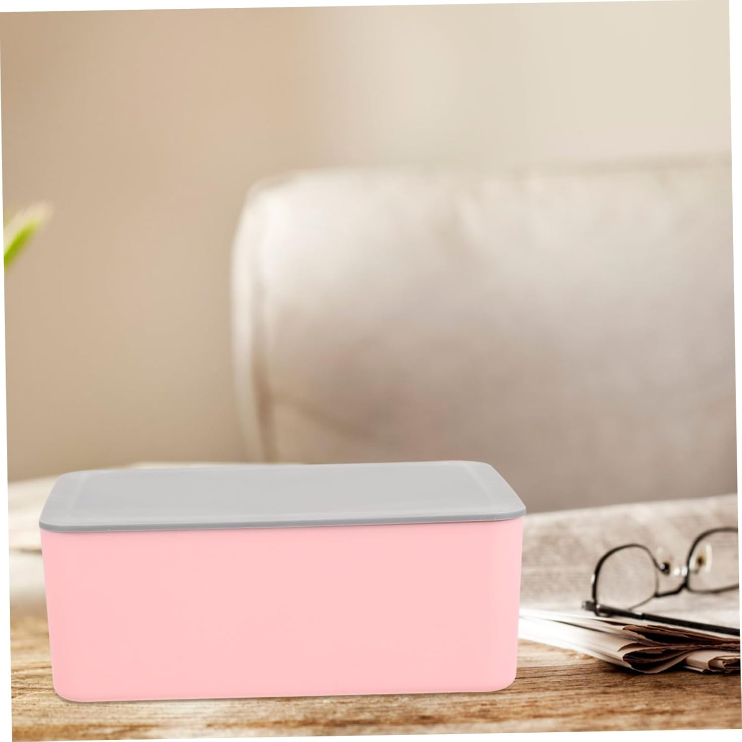 Luxshiny Lightweight Wipes Box Modern Napkin Dispenser Compact Tissue Holder for Desktop image number 5