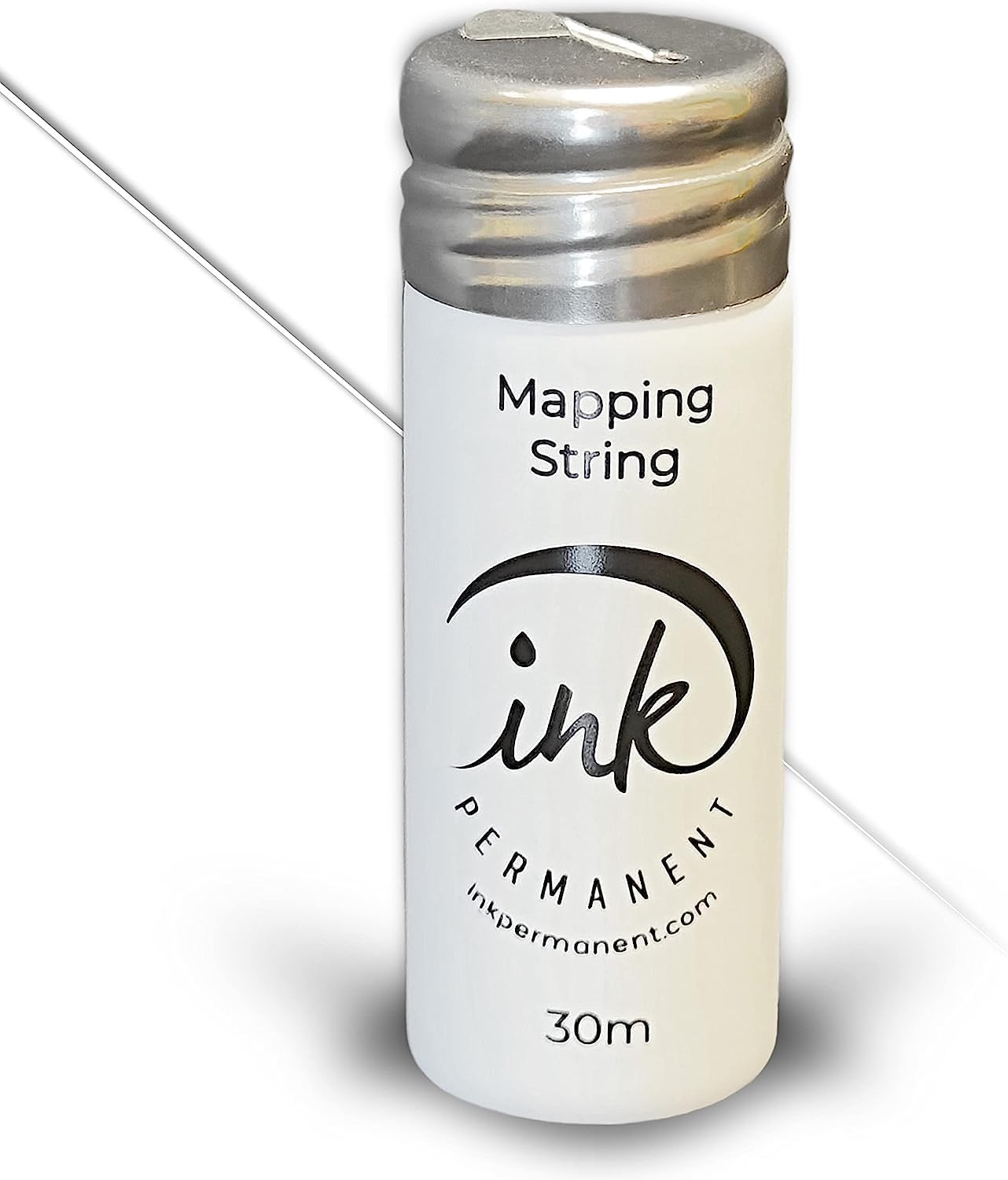 Ink Permanent White Brow Mapping String [100 Ft Bottles - 30 M] Pre-Inked String for Permanent Makeup and Microblading Supplies, Brow Mapping Kit, Eyebrow Thread for Shaping (White) image number 1