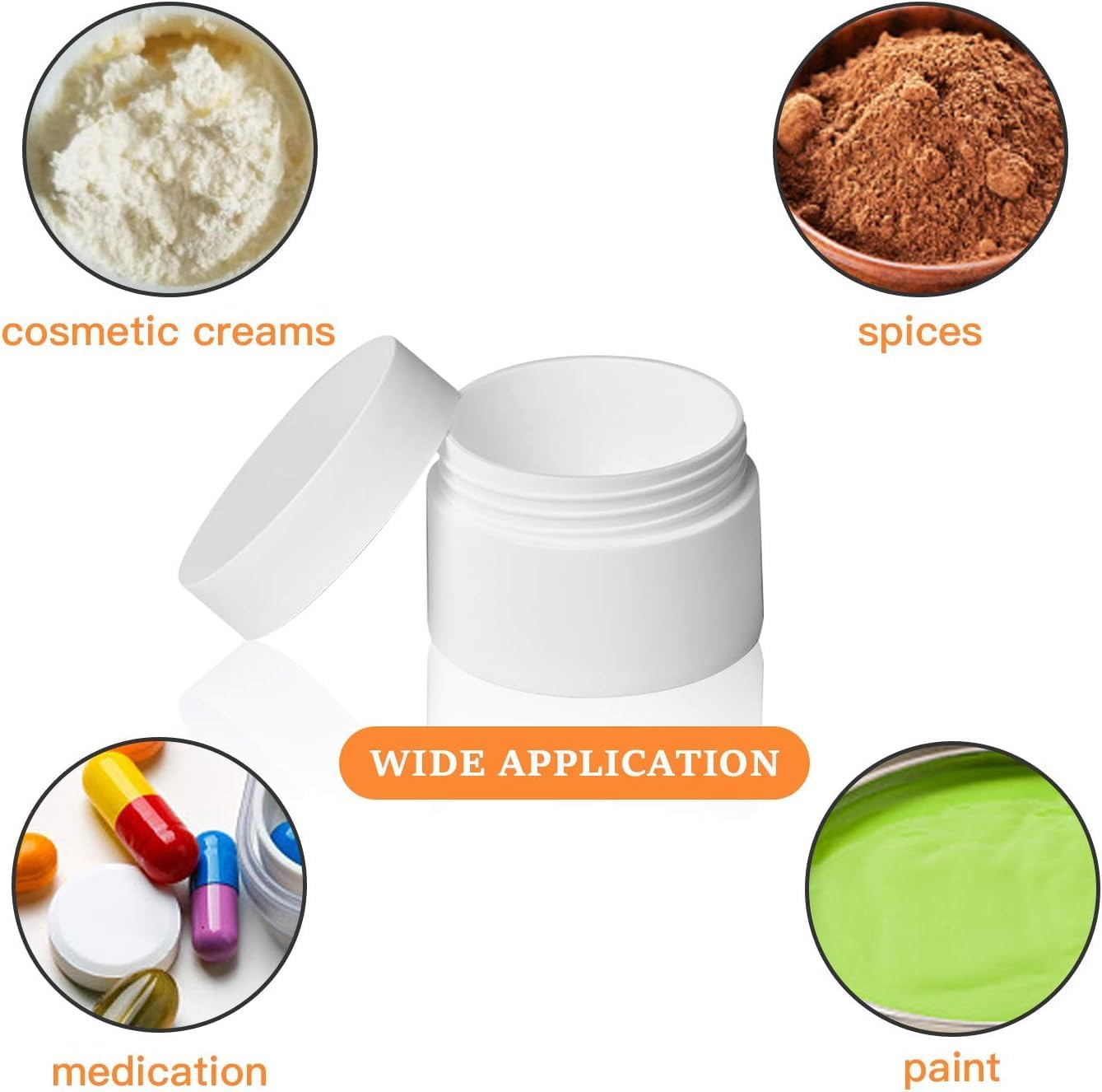 12-Pack 30G White Plastic Cosmetic Containers with Inner Liners & Dome Lids &ndash; Refillable, Airtight Travel Jars for Makeup, Creams & Lotions image number 4