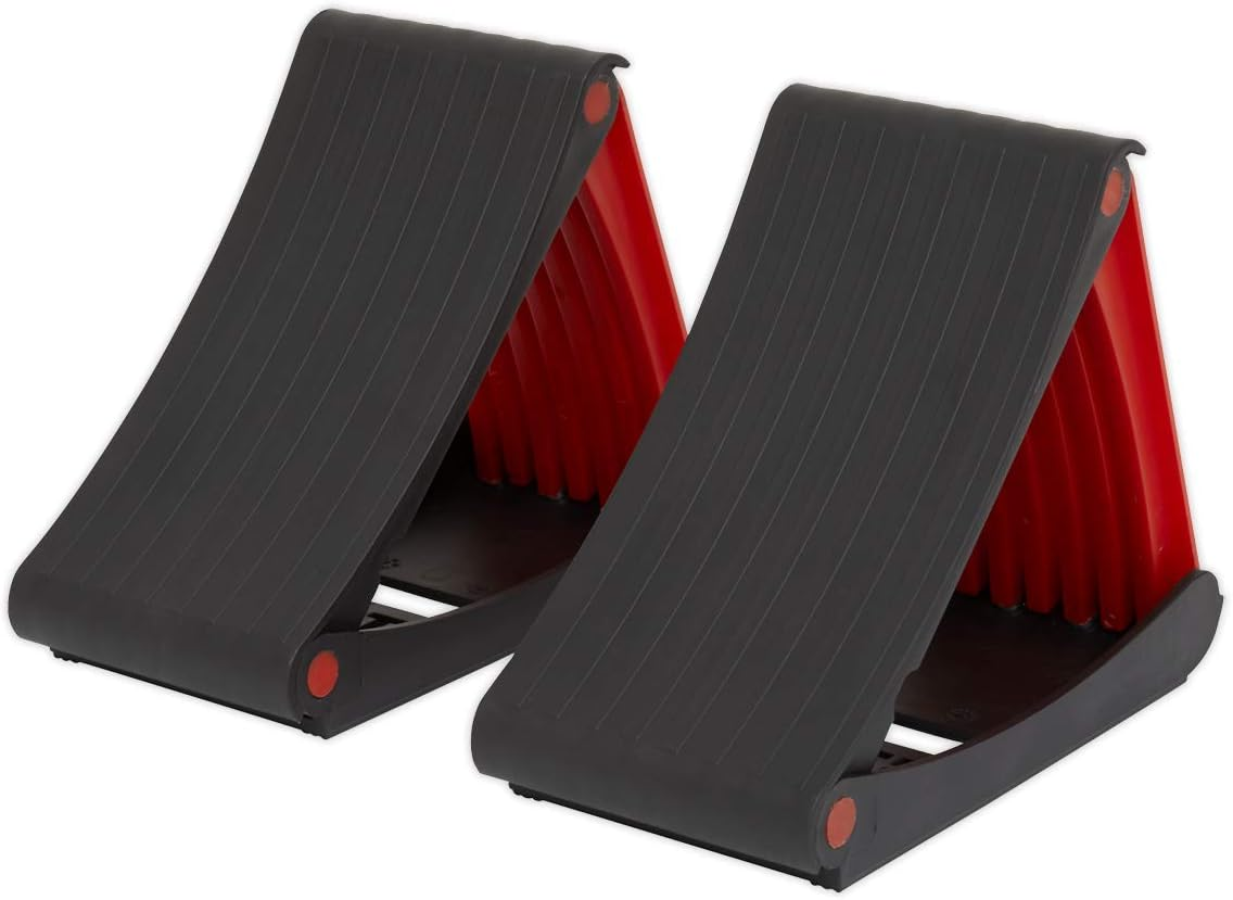 Sealey WCF01 Folding Wheel Chocks-Pair, Multi-Colour image number 4