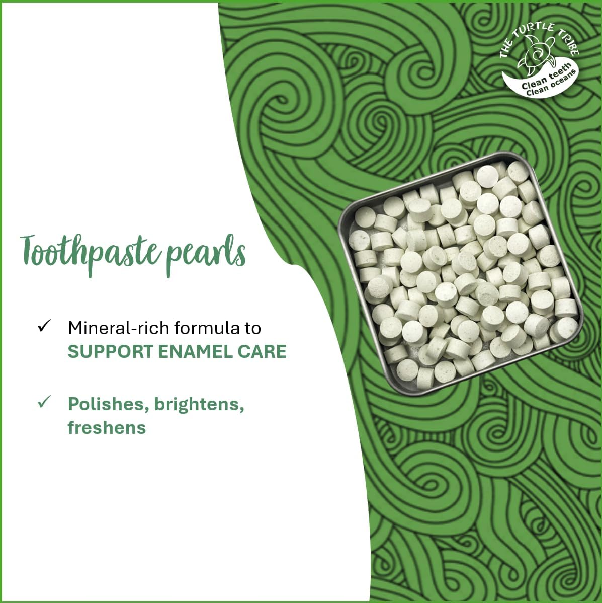 Toothpaste Tablets, Made in Australia, 125 Tablets, Mint, Vegan, Nano-Free, Fluoride-Free, All Natural Plant & Mineral-Based Ingredients, Dentist Approved, Funding Beach Cleans. image number 2